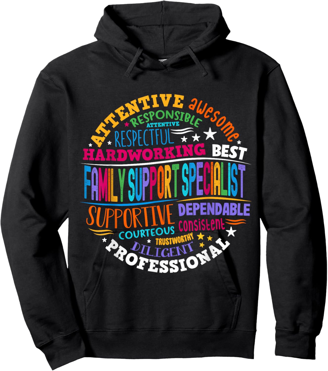 Groovy Family Support Specialists Recognition Week Hoodie - Hoodie | Black