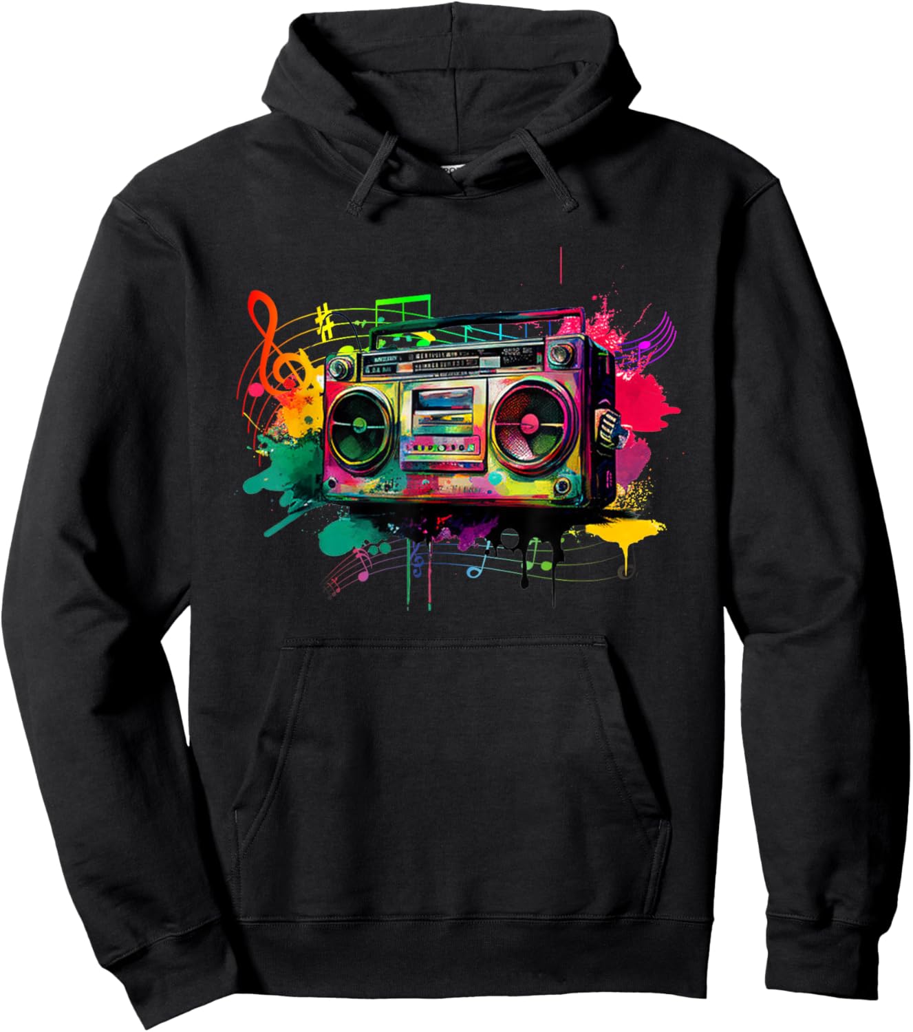 Ghetto Blaster 80's 90's Hip Hip Rap Hoodie - Hoodie | Black