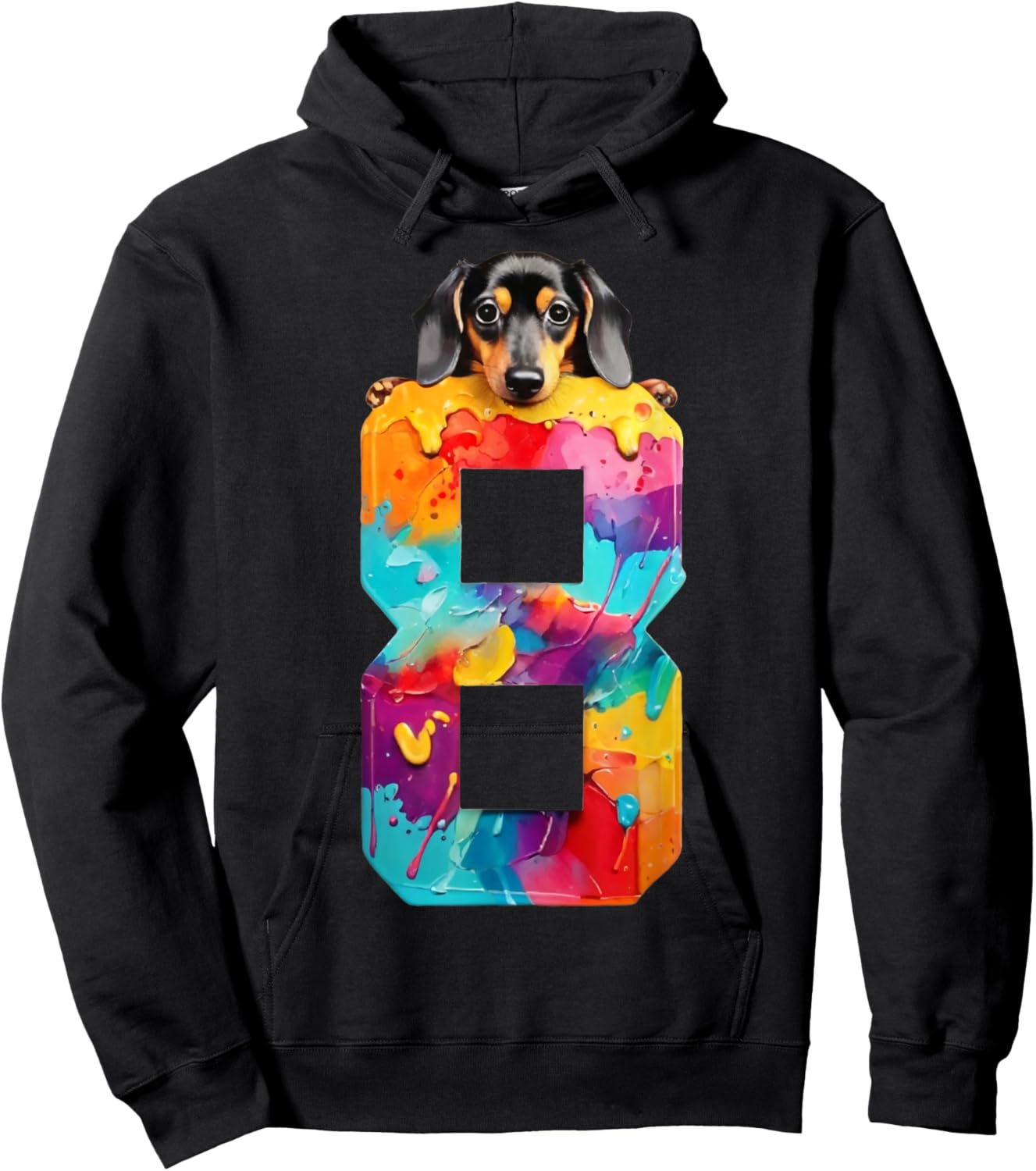 Dog 8 Years Dachshund 8th Birthday Hoodie - Hoodie | Black