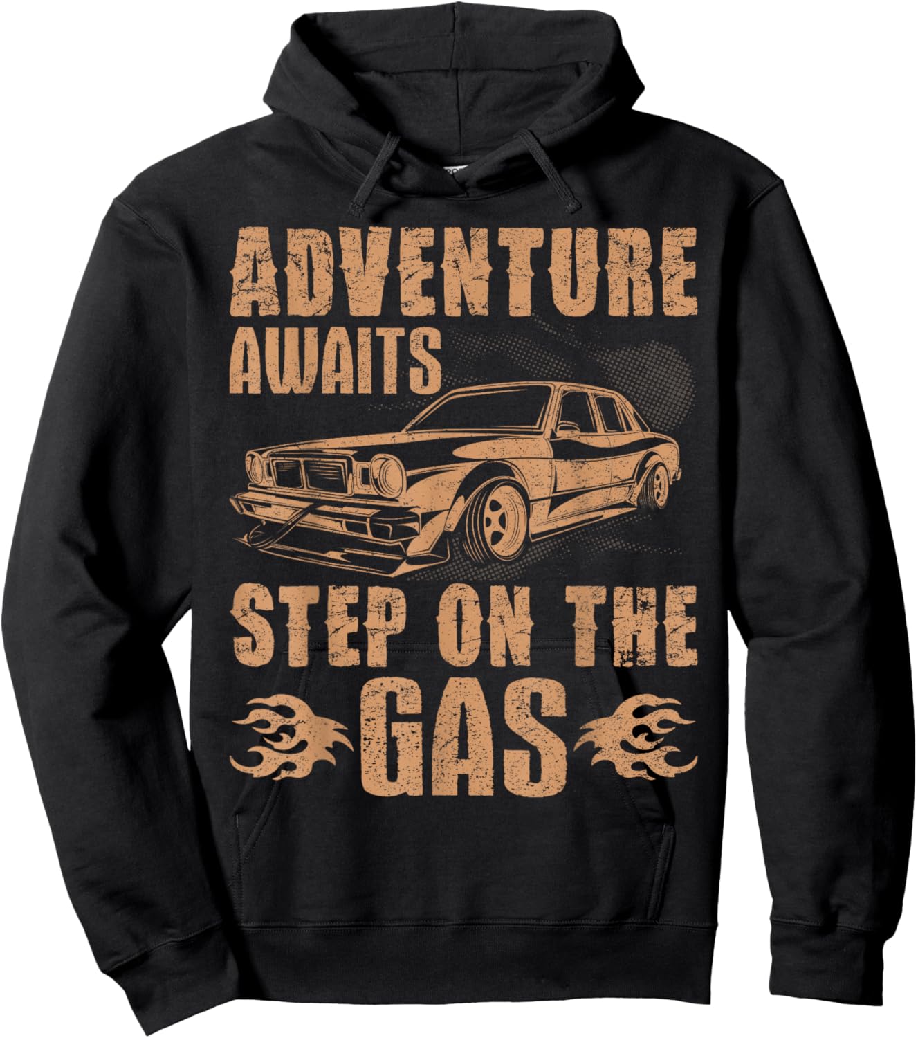 Adventure Awaits Step On The Gas Car Driver Hoodie - Hoodie | Black