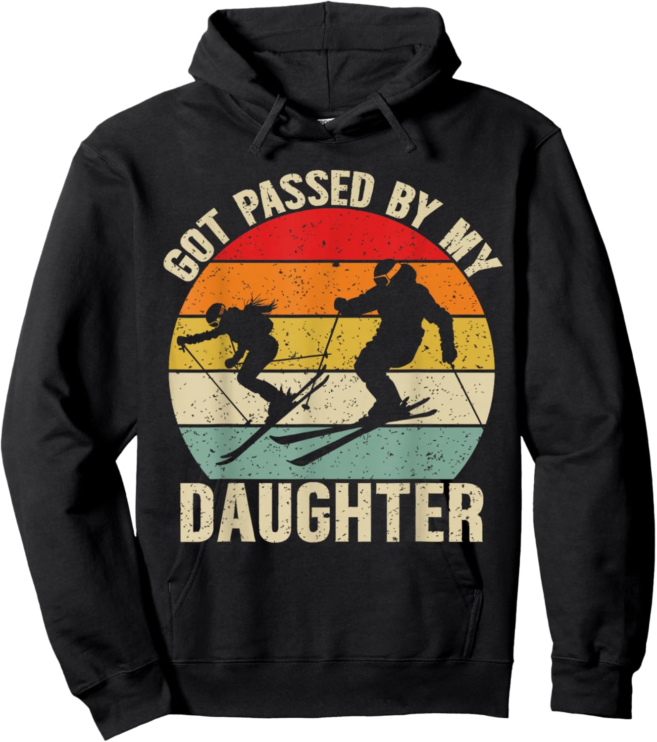 Got Passed by My Daughter Funny Skiing Retro Ski Lover Hoodie - Hoodie | Black