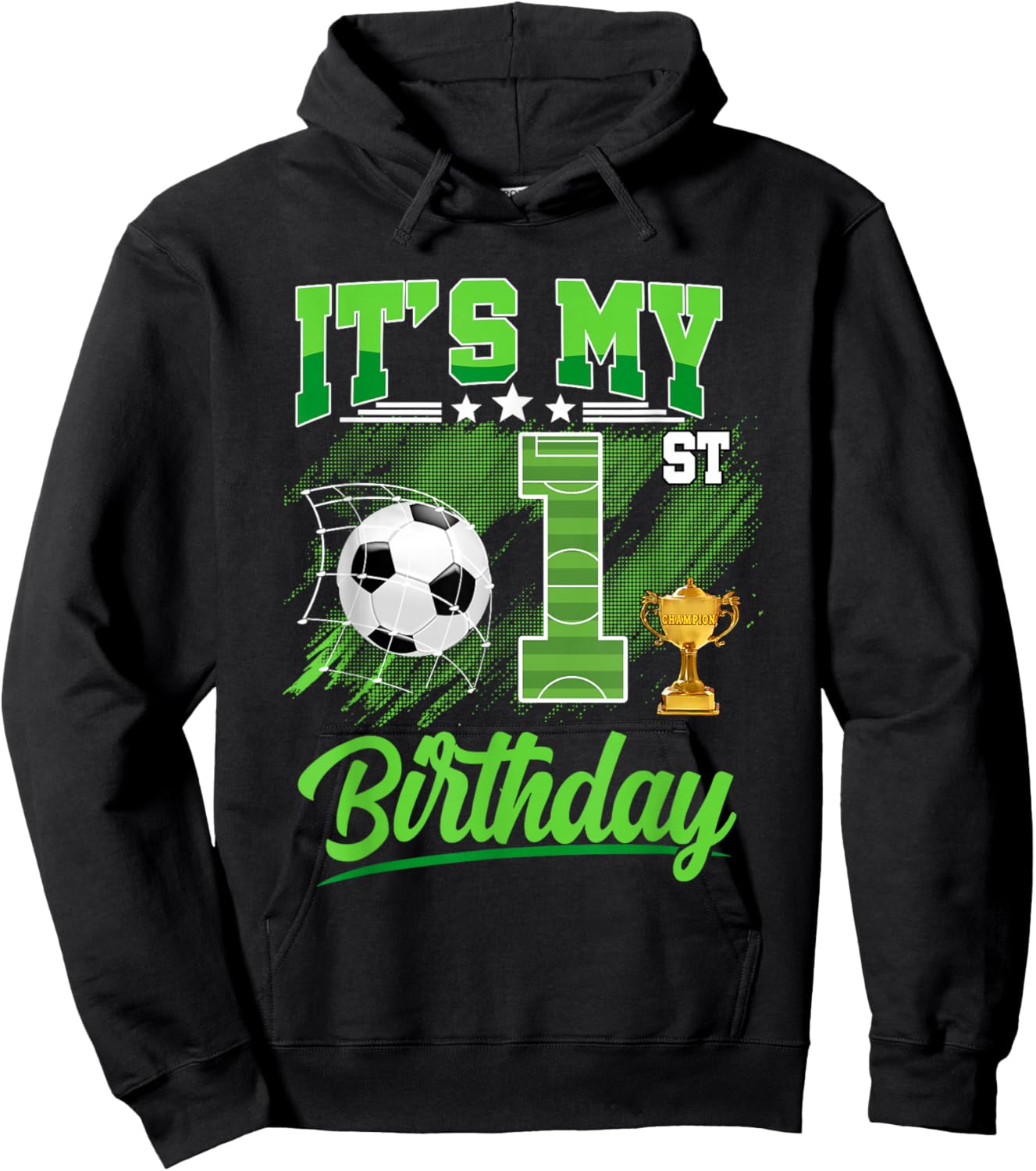 It's My 1st Birthday Boy Soccer Ball 1 Year Old Birthday Hoodie - Hoodie | Black