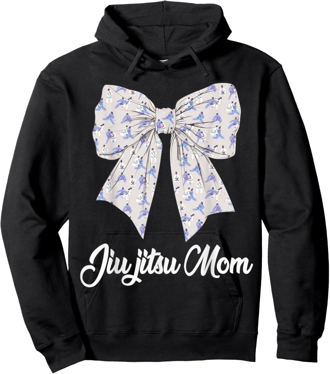 Jiu jitsu Mom Coquette Bow Cute Jiu jitsu Lovers Mothers Day Hoodie - Hoodie | Black