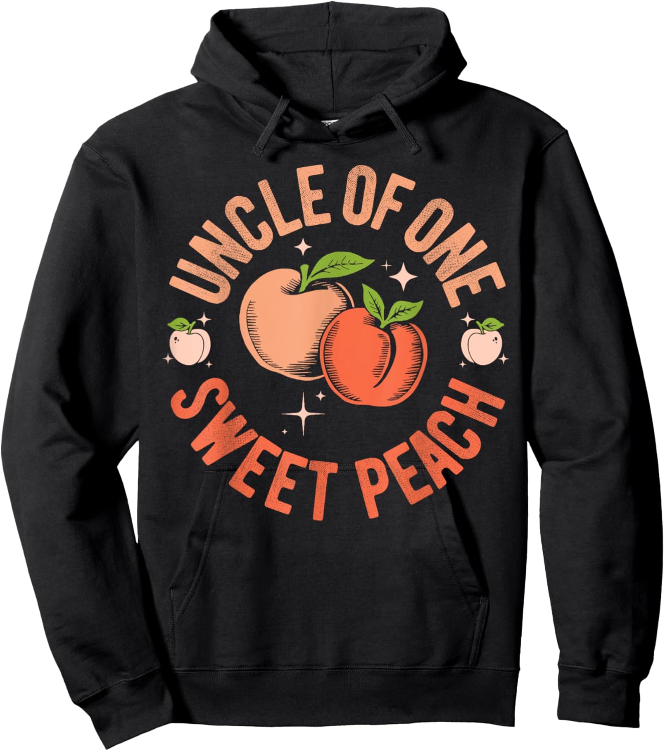 Uncle First Birthday One Sweet Peach Bday Family Matching Hoodie - Hoodie | Black