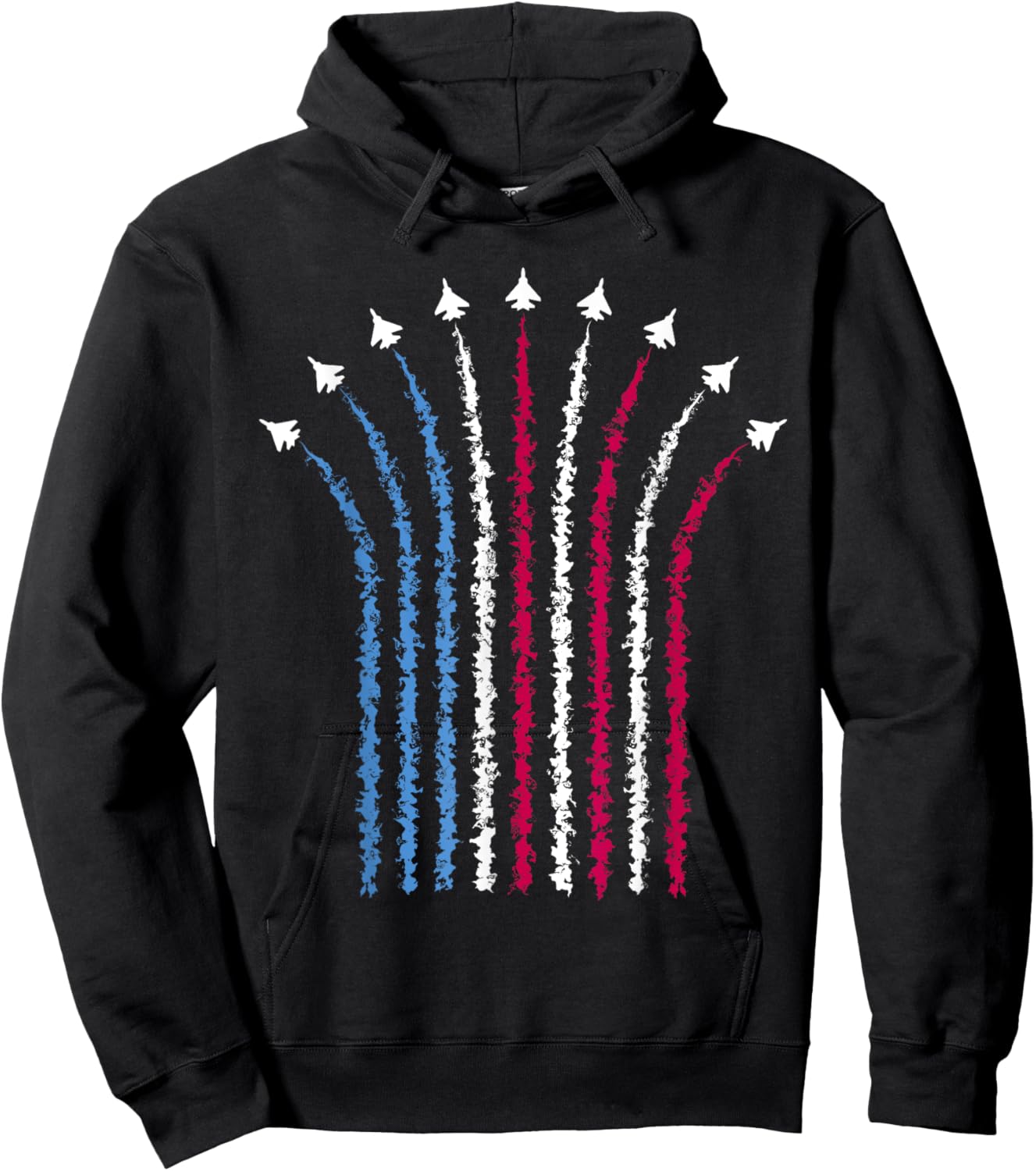 USA Jets 4th of July American Flag Patriotic Graphic Hoodie - Hoodie | Black