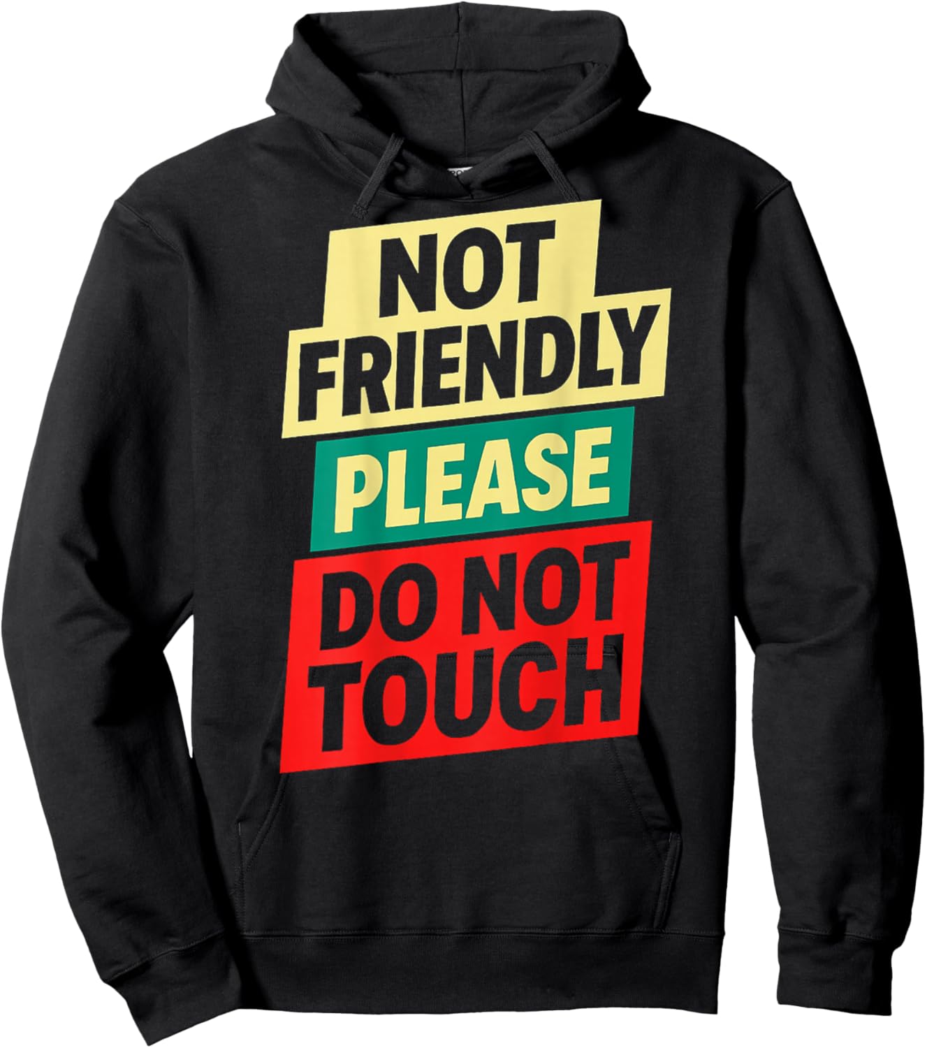 Not Friendly Please Do Not Touch (On Back) Hoodie - Hoodie | Black