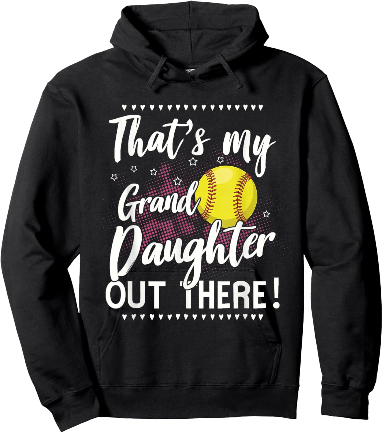 Softball Grandma of Softball Granddaughter Softball Hoodie - Hoodie | Black