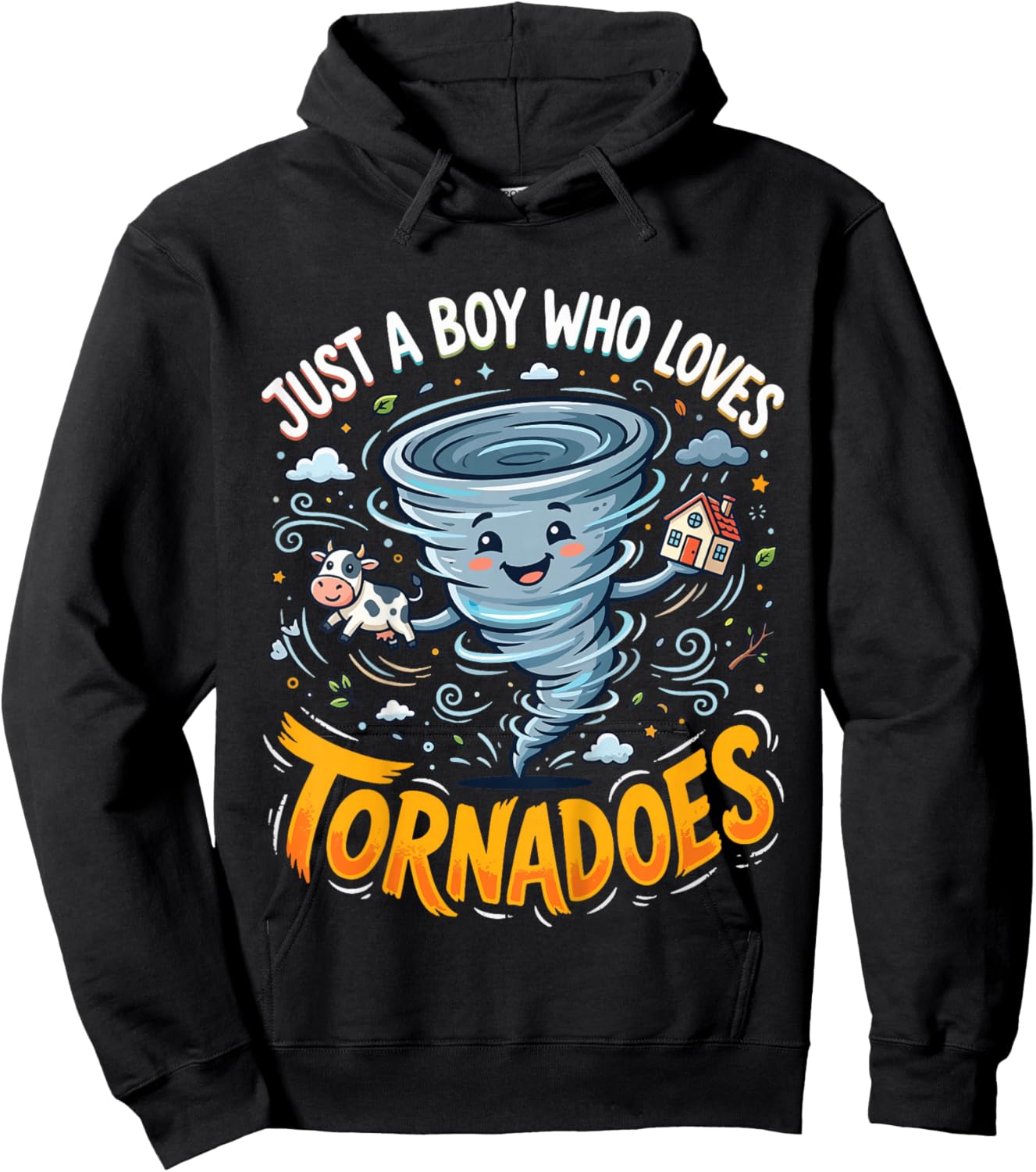 Kids Just A Boy Who Loves Tornadoes Hoodie - Hoodie | Black