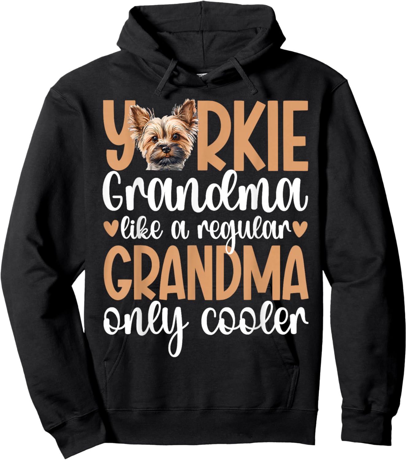 Cool Yorkie Grandma Of A Yorkshire Terrier Grandmother Hoodie - Hoodie | Black