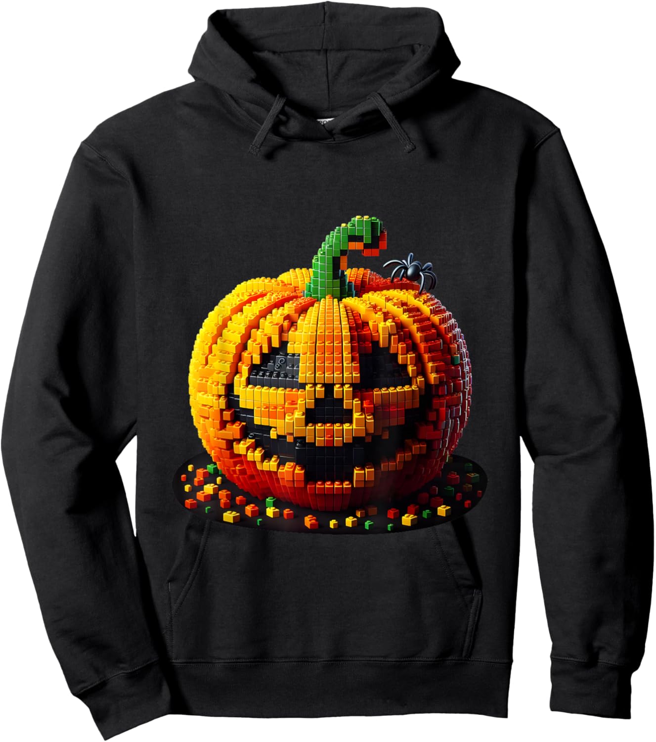Master Builder Pumpkin Kids Building Blocks Bricks Halloween Hoodie - Hoodie | Black