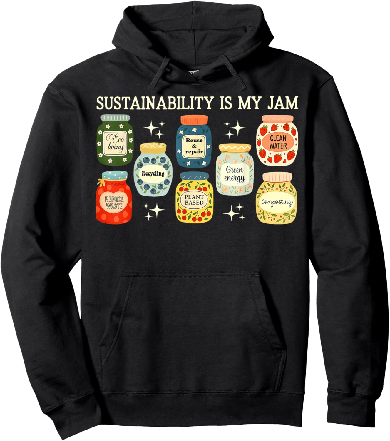 Sustainability is My Jam Earth Day Climate Change Awareness Hoodie - Hoodie | Black