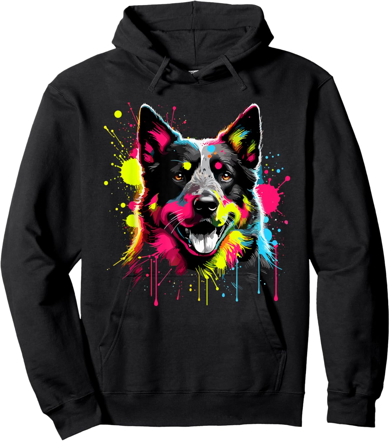 Splash Art Australian Cattle Dog Hoodie - Hoodie | Black