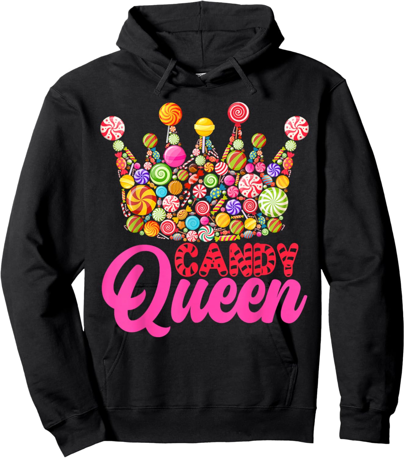 Candy Queen Crown Art Girls Candy Lollipop Lovers Hoodie - Hoodie | Black