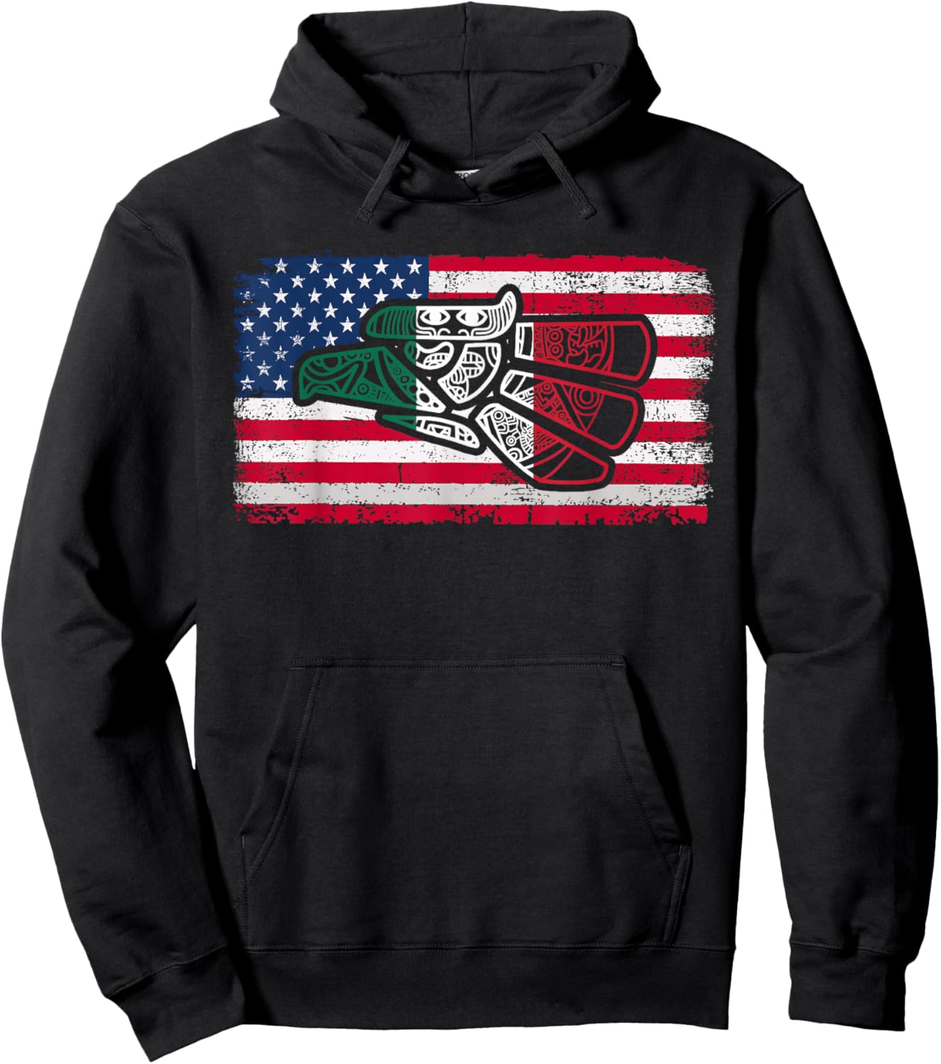Mexico Vintage Mexican Flag Pride Hecho en Mexico Jersey USA Hoodie - Hoodie | Black