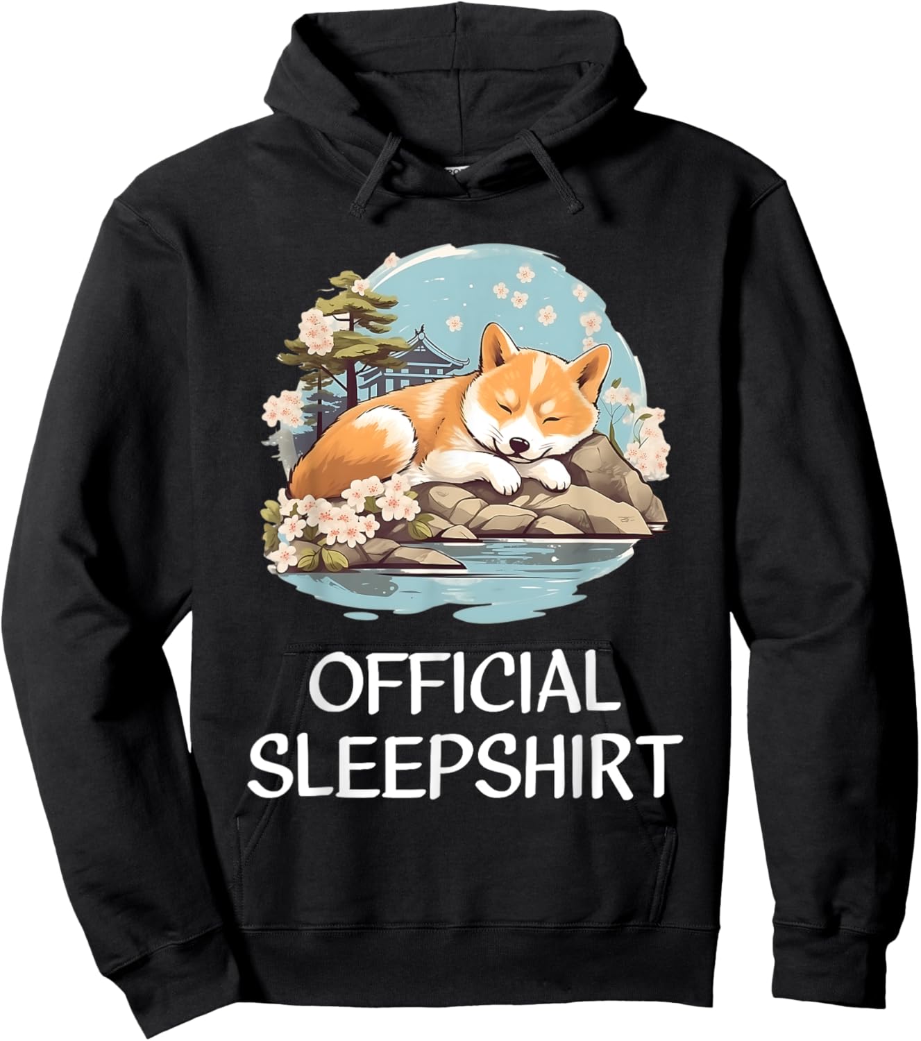 Official Sleep Shirt Shiba Inu Nightshirt Pajama Sleepshirt Hoodie - Hoodie | Black