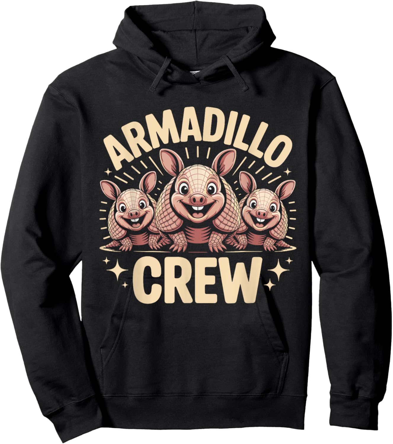 Armadillo Crew Cute Cartoon Texas Wildlife Desert Animal Hoodie - Hoodie | Black