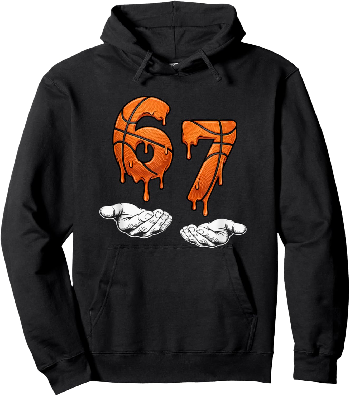 Six Seven 67 Meme — Funny Gen Alpha Brainrot Hoodie - Hoodie | Black