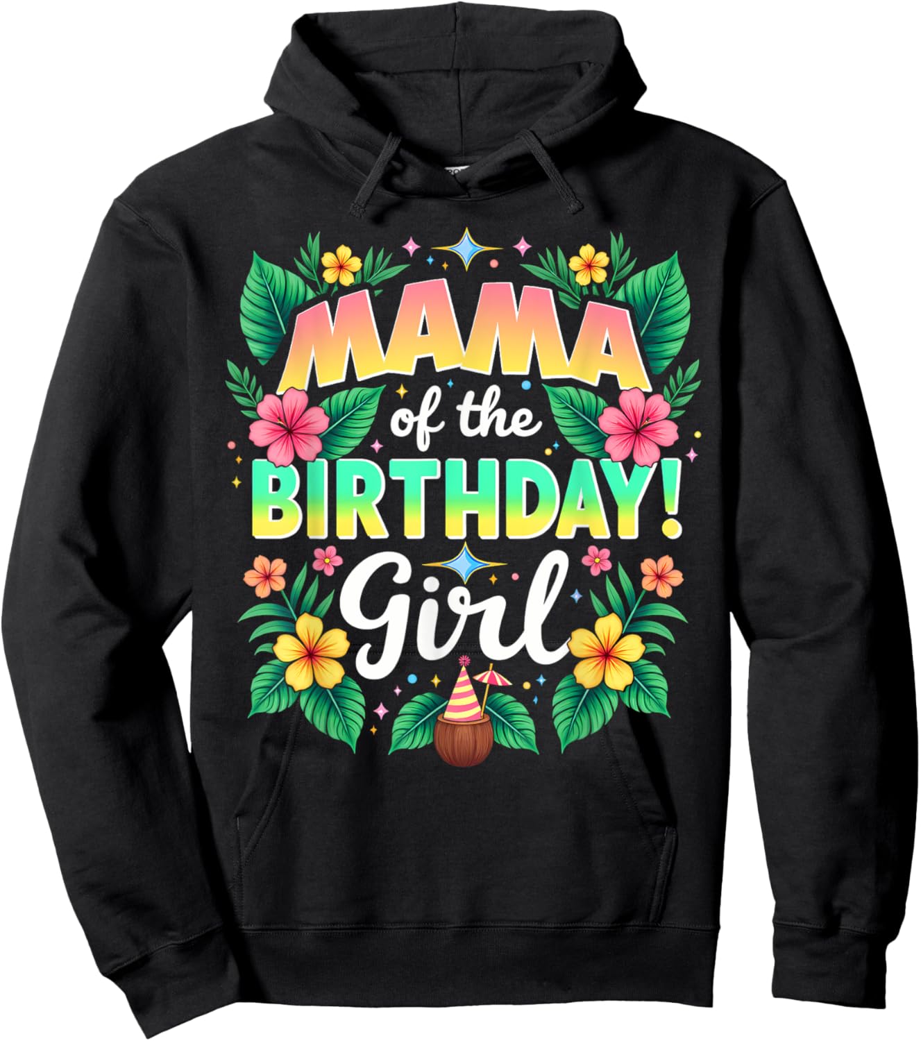 Aloha Hawaii Mother Mama Of The Birthday Girl Hoodie - Hoodie | Black