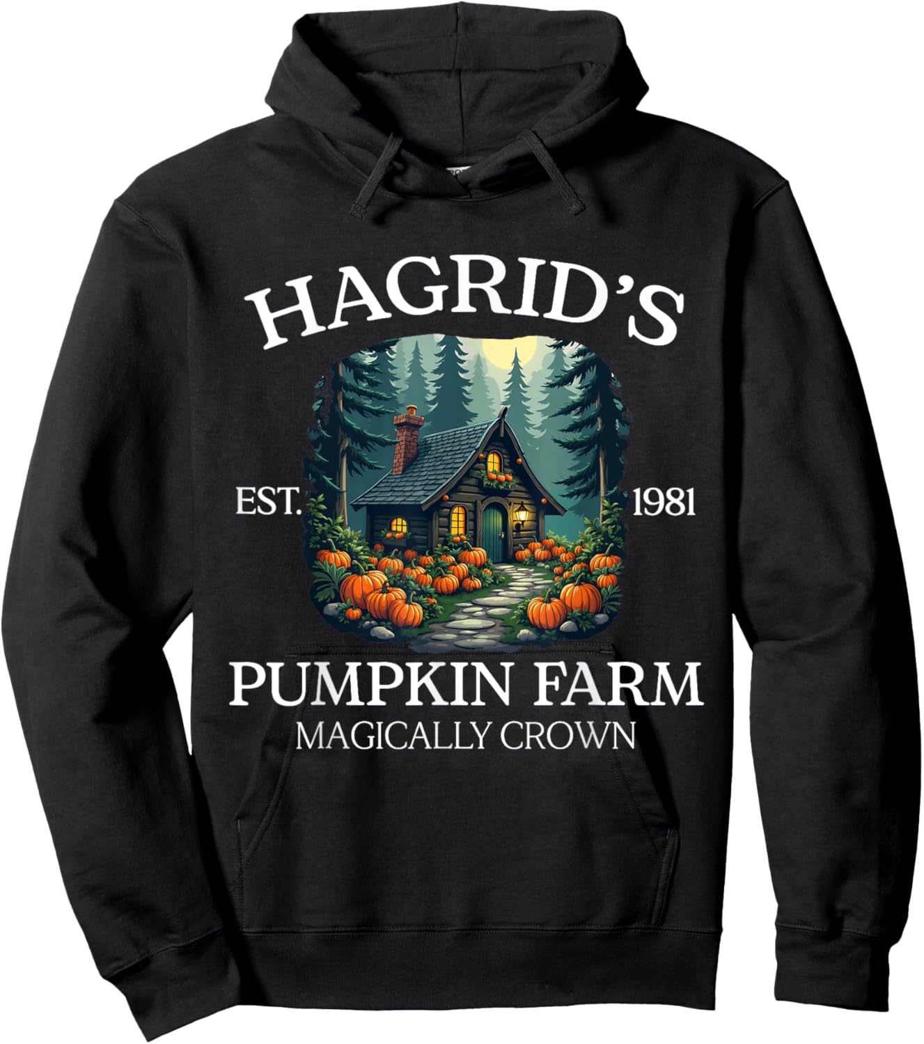 Hagrid's Pumpkin Farm - Magical Rustic Autumn Design Hoodie - Hoodie | Black