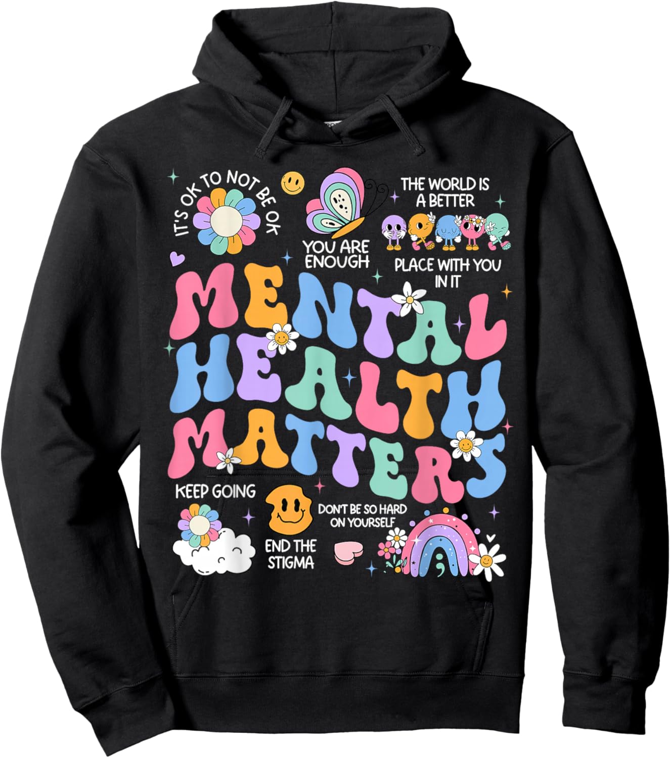 Mental Health Matters Human Brain Illness Awareness Hoodie - Hoodie | Black