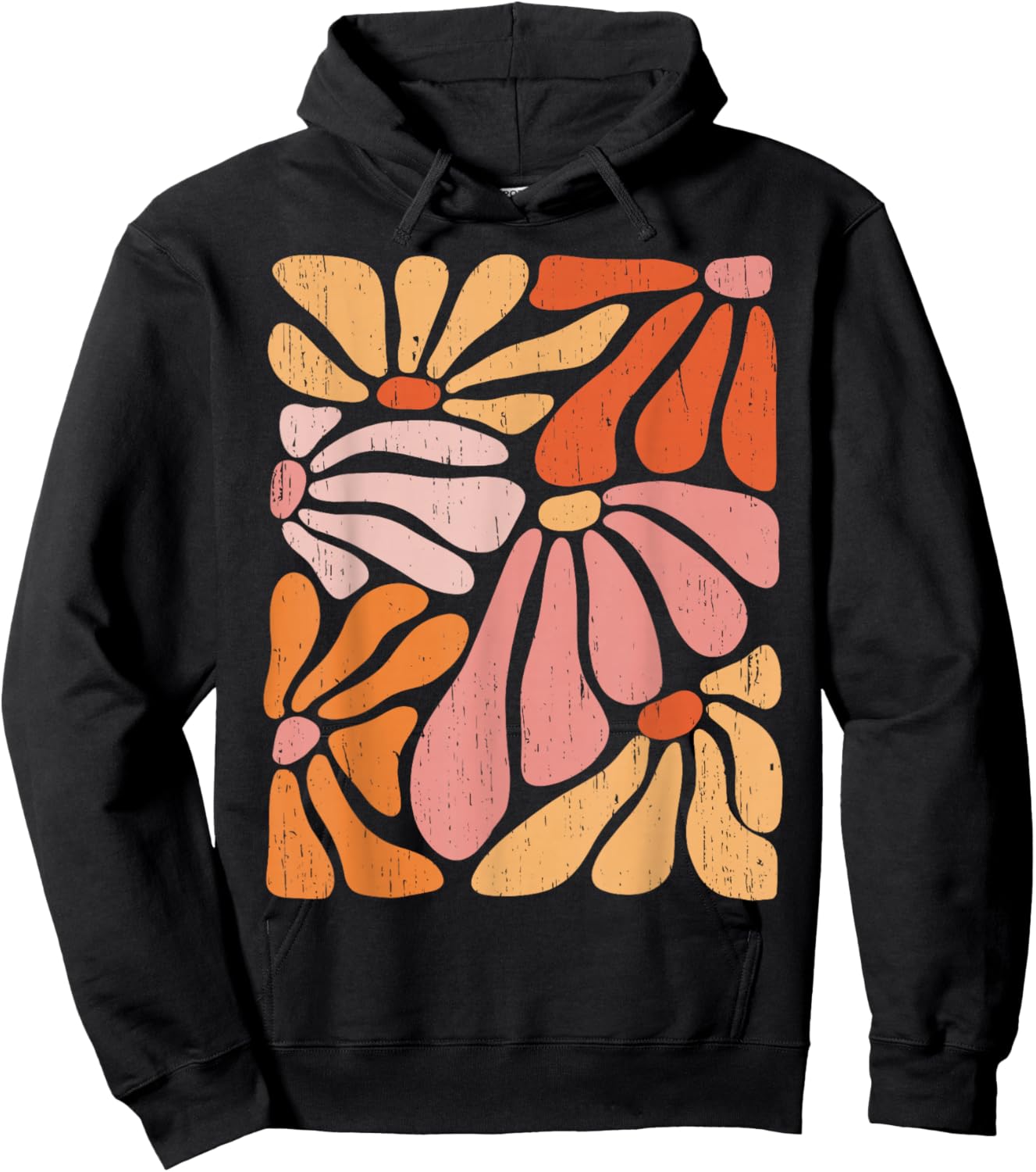 Boho Wildblumen Retro Floral Hoodie - Hoodie | Black