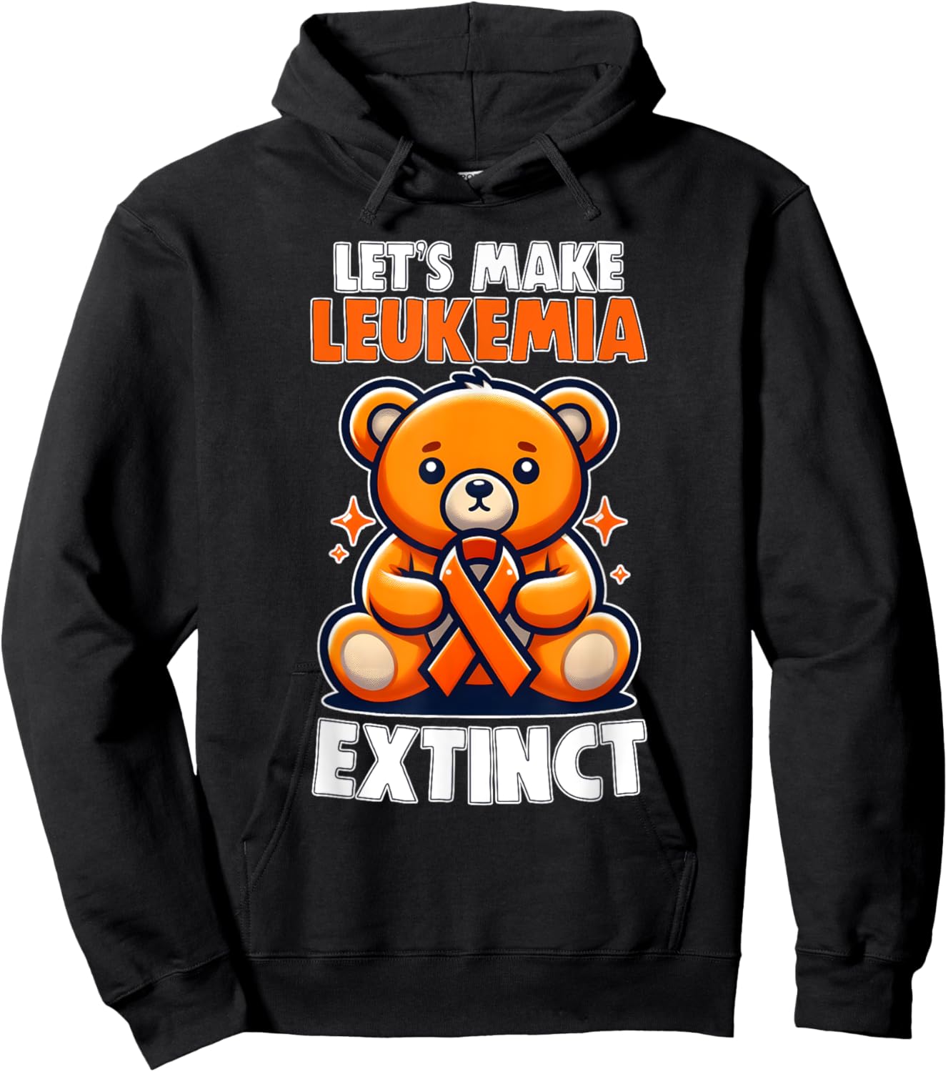 Leukemia Teddy Bear Orange Ribbon Hematologist Reptile Hoodie - Hoodie | Black