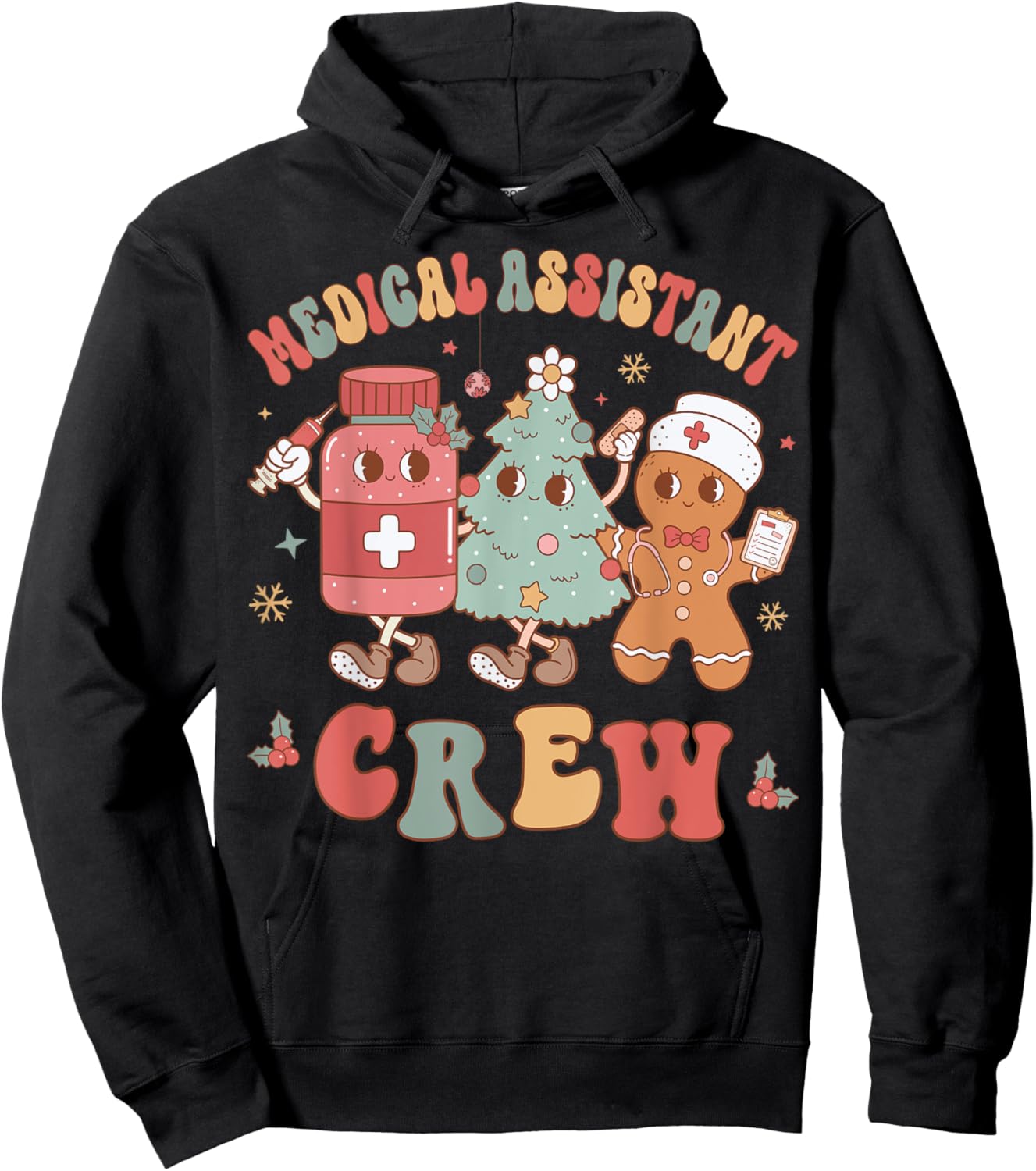Medical Assistant Crew Christmas Nursing Assistant Group Hoodie - Hoodie | Black