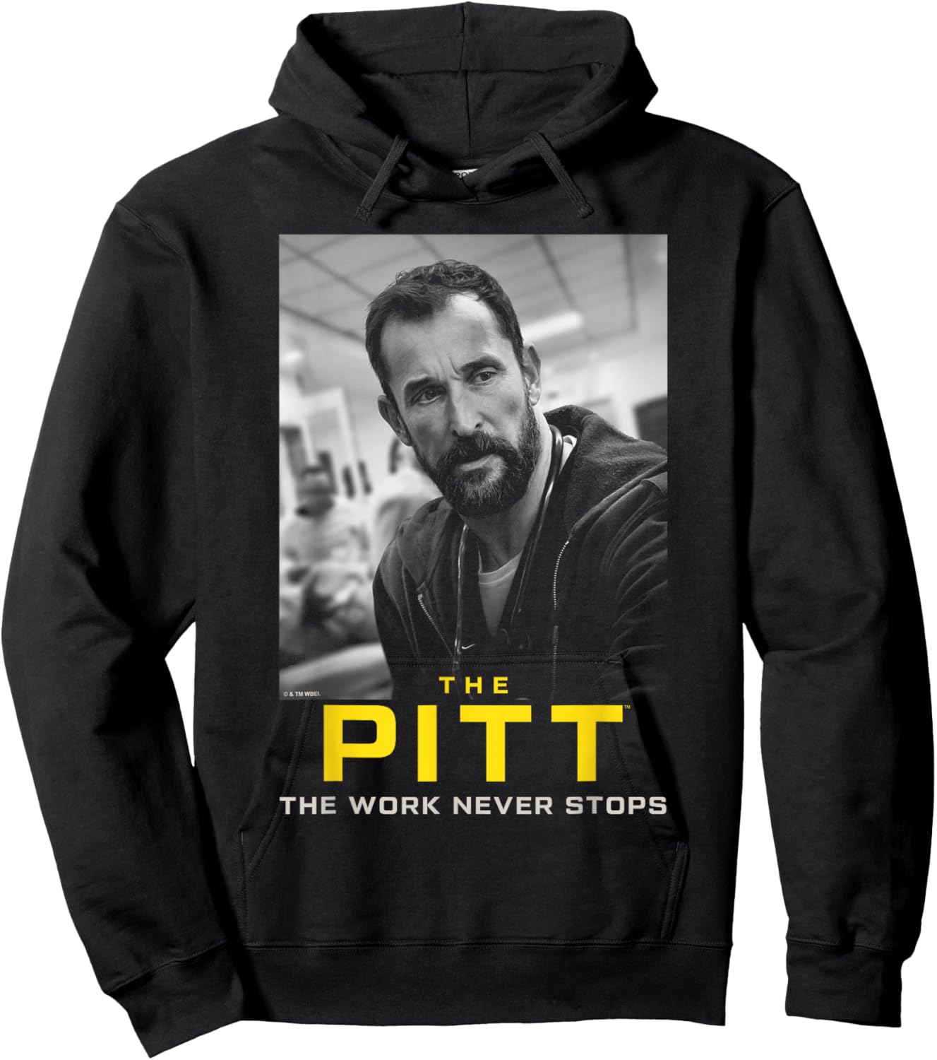 The Work Never Stops Dr Robby Black & White Poster Hoodie - Hoodie | Black