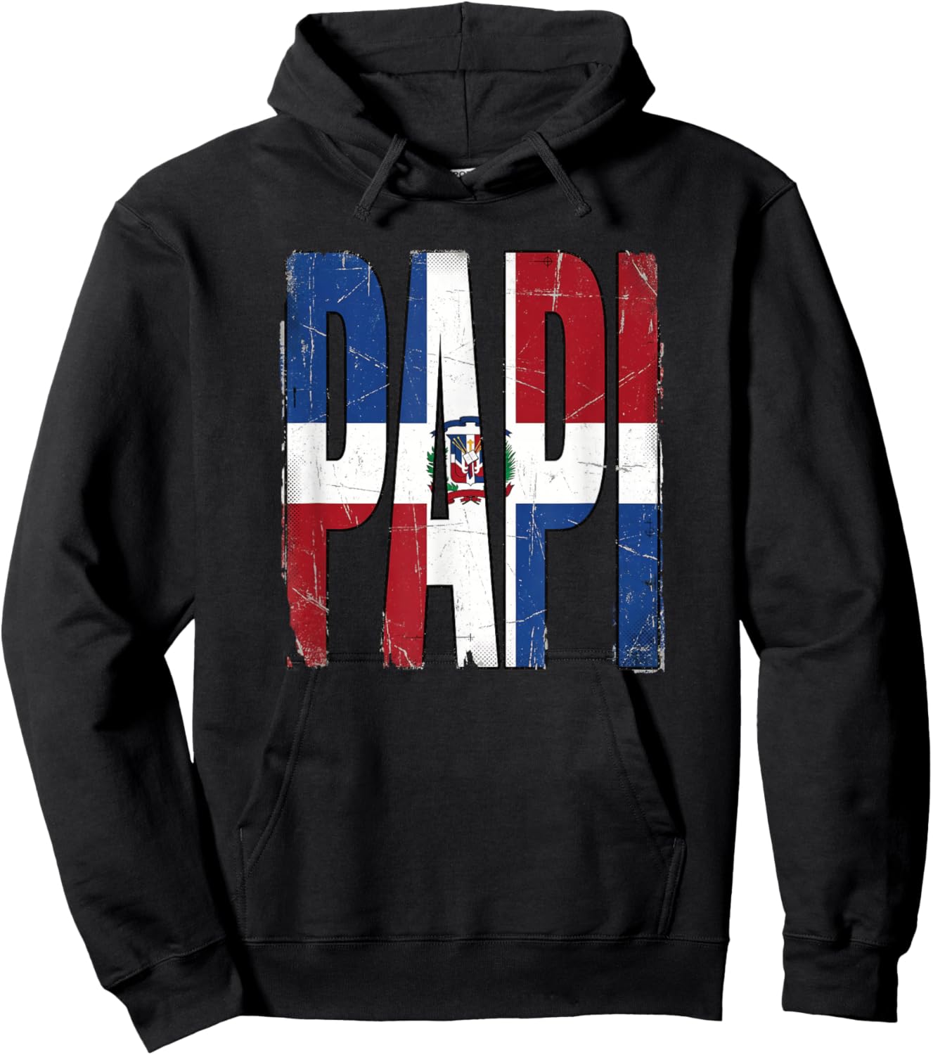PAPI Dominican Republic Flag Vintage Dia Del Padre Regalo Hoodie - Hoodie | Black