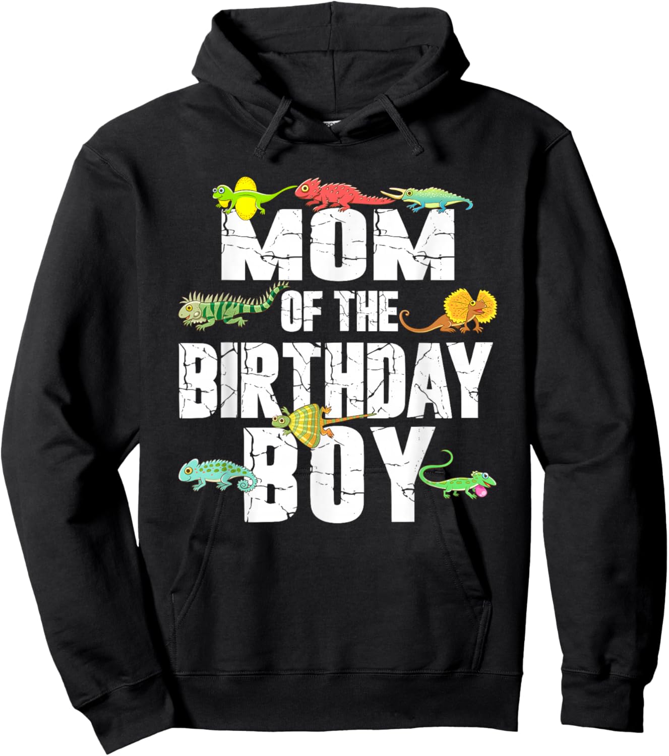 Mom of The Birthday Boy Reptiles Lizard Themed Party Hoodie - Hoodie | Black