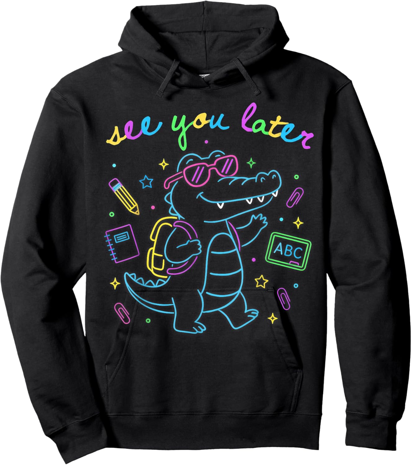 See You Later Teacher Summer Alligator Last Day of School Hoodie - Hoodie | Black