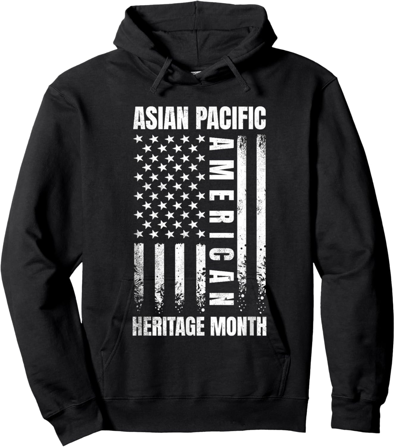 Asian Pacific American Heritage Month US Flag AAPI Men Women Hoodie - Hoodie | Black
