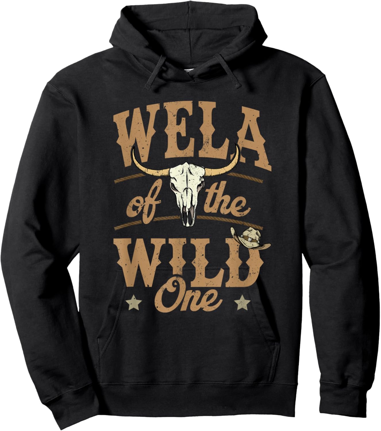 Wela of The Wild One Cowboy Western Rodeo Party Matching Hoodie - Hoodie | Black