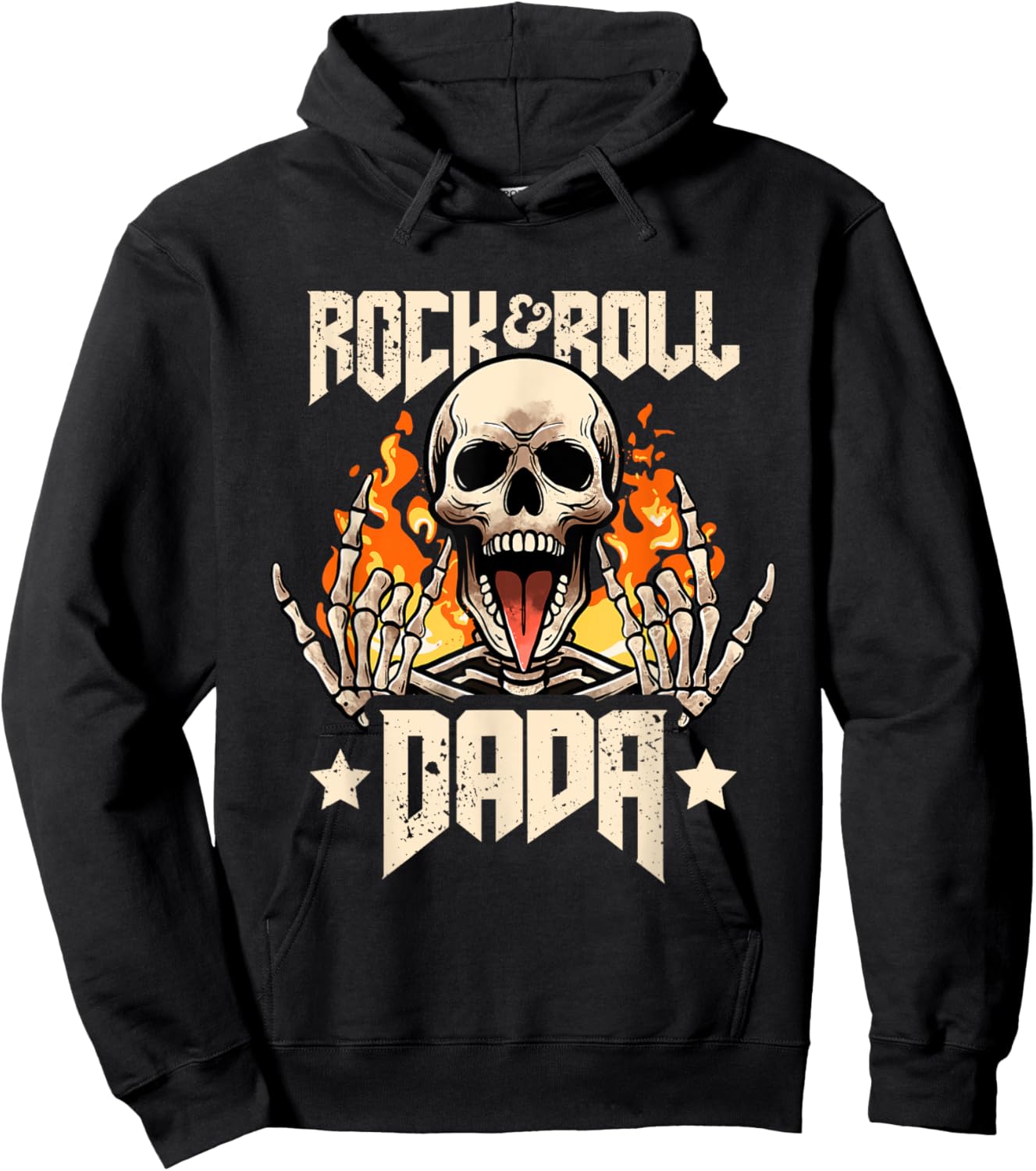 Rock And Roll Dada Dad Vintage Retro Rock&Roll Rock Concert Hoodie - Hoodie | Black