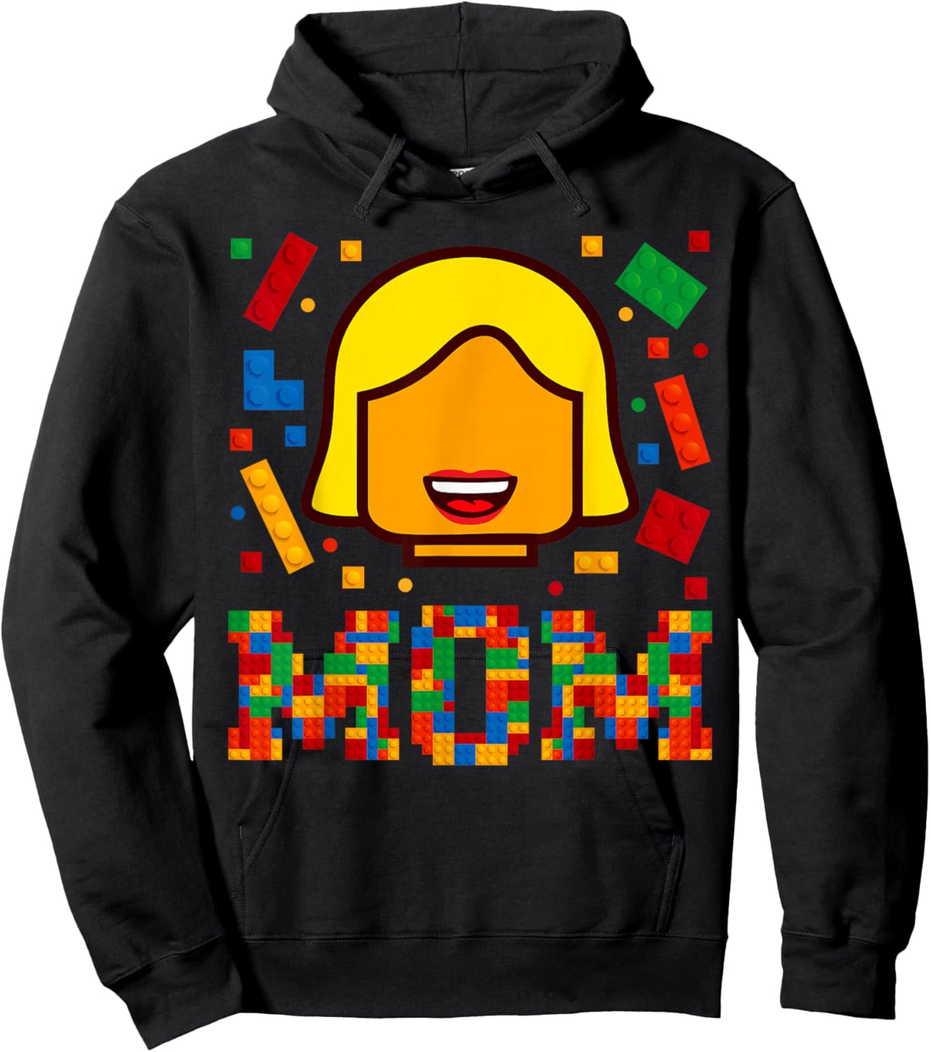 Family Mom Master Builder Building Bricks Blocks Mothers Day Hoodie - Hoodie | Black
