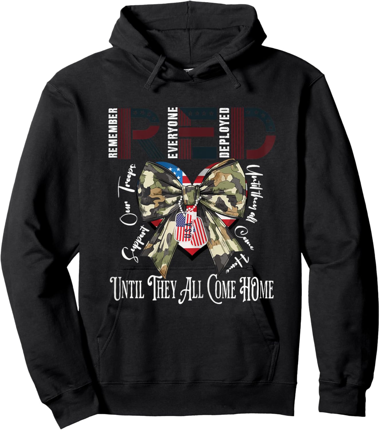 Red Friday Remember Everyone Deployed Deployment Gifts Hoodie - Hoodie | Black