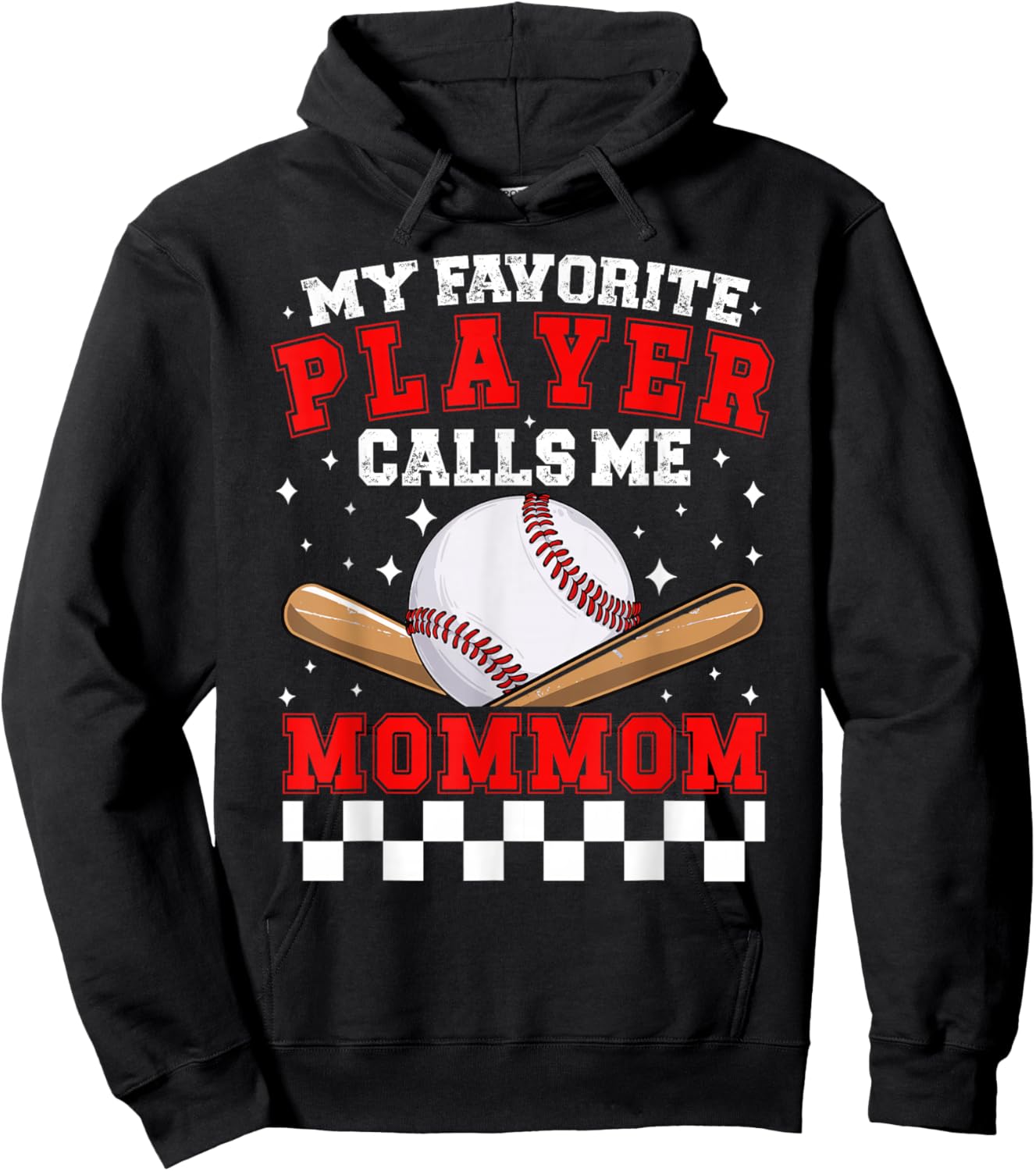 Proud Baseball Mommom Of A Baseball Player Mommom Hoodie - Hoodie | Black