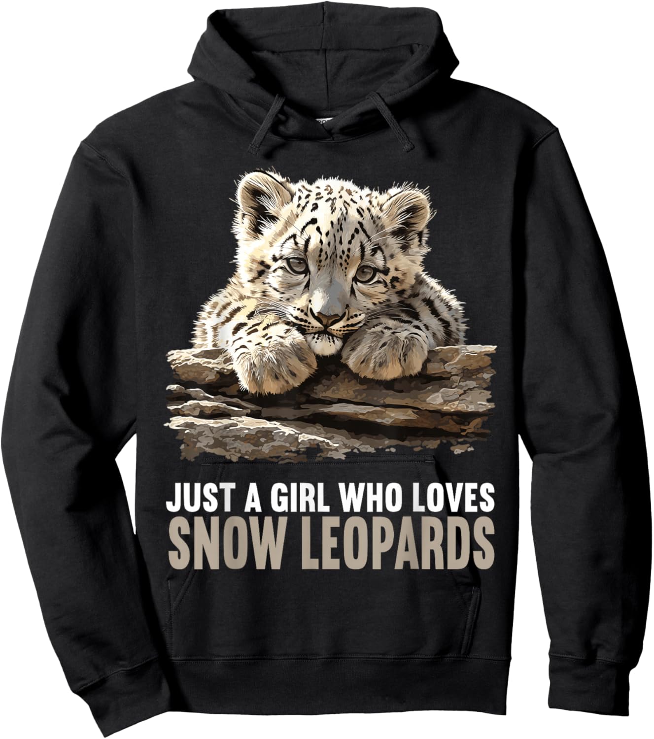 Just a Girl who loves Snow Leopards Lovers Snow Leopard Hoodie - Hoodie | Black