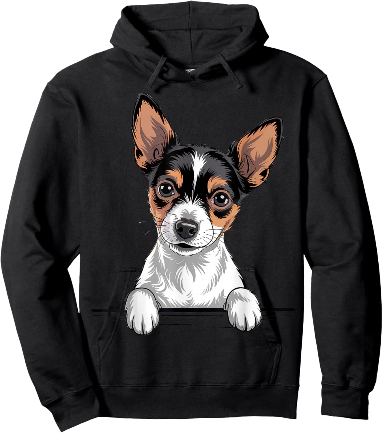 Toy Fox Terrier Funny Peeking TFT Pocket Puppy Dog Lover Hoodie - Hoodie | Black