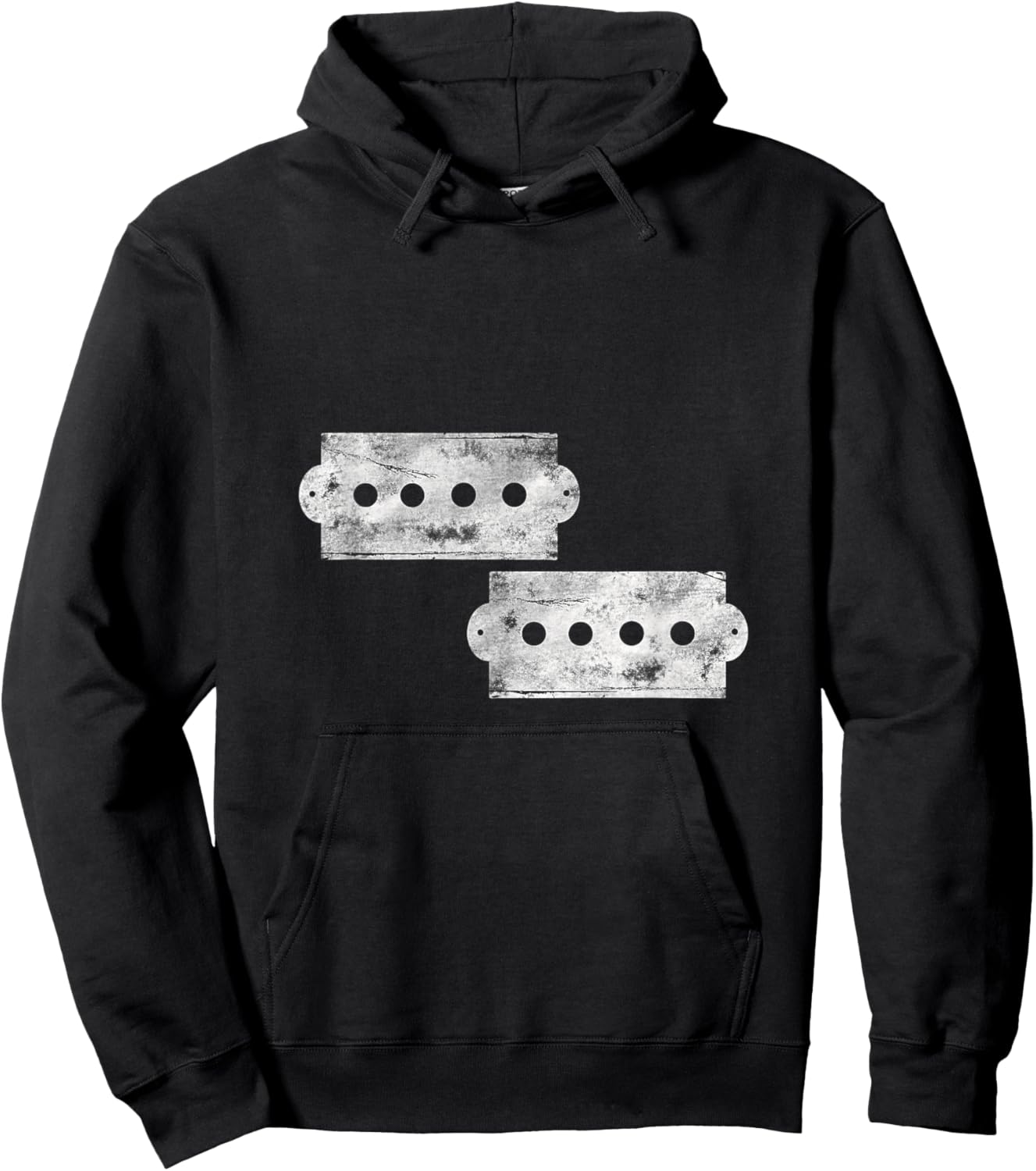 Standard P-Bass Pickup Bass Guitar Player Music Distressed Hoodie - Hoodie | Black