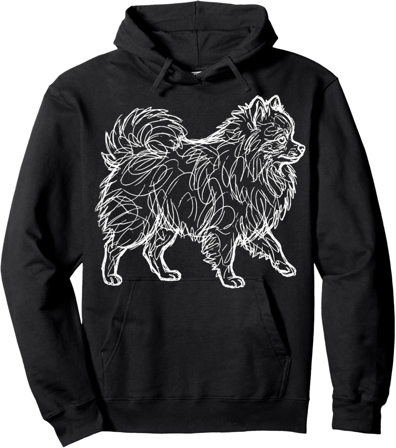 Pomeranian Line Art Hoodie - Hoodie | Black