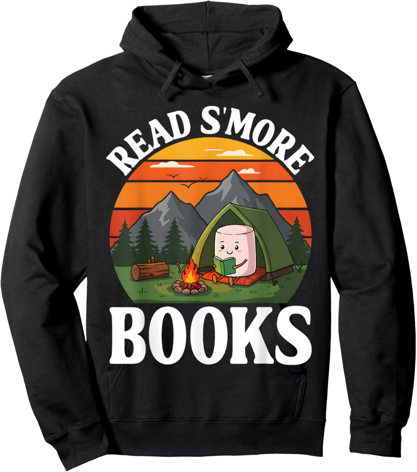 Read S'more Books Camping Outdoors Travel Campfire Smores Hoodie - Hoodie | Black
