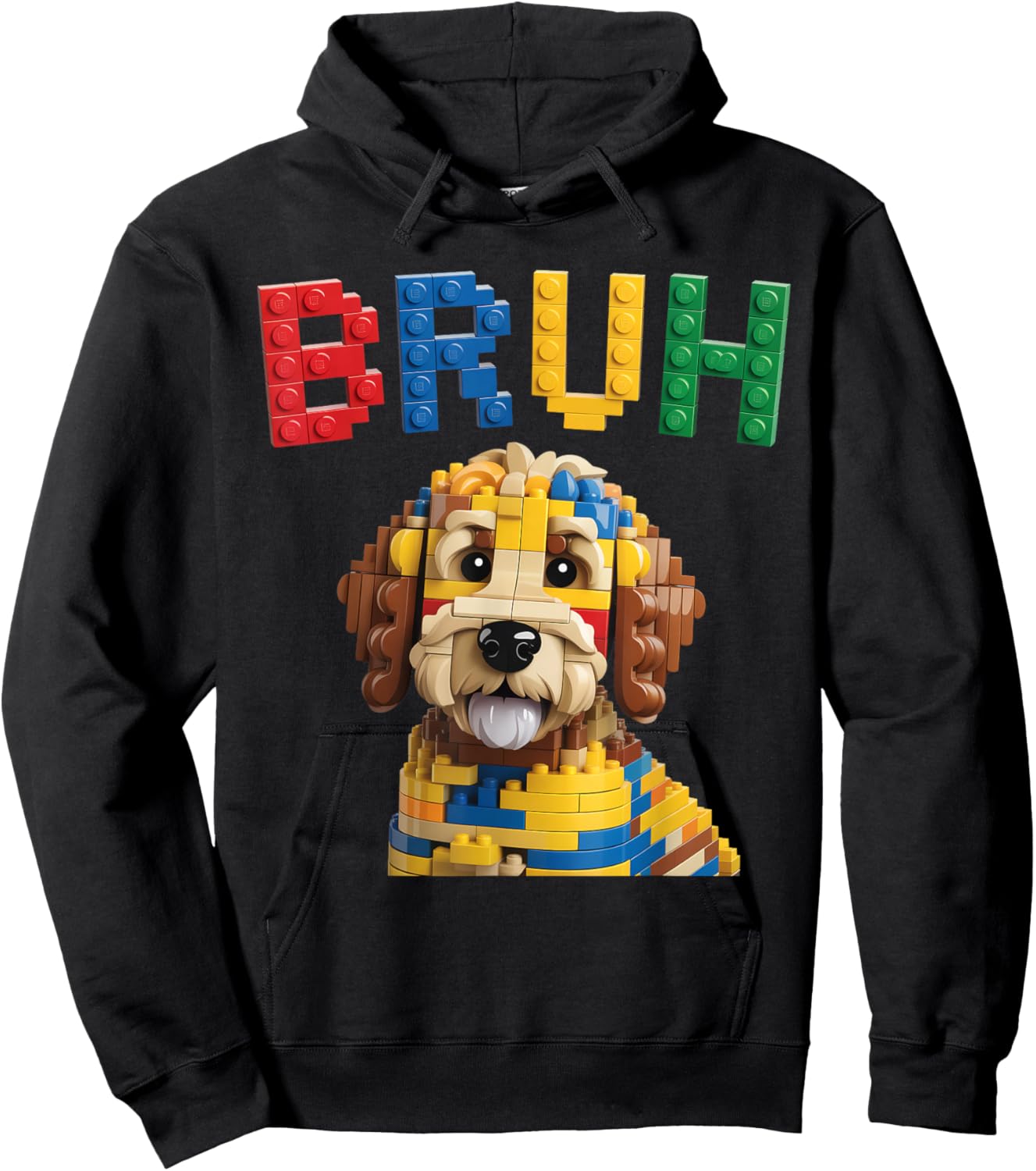 Building Blocks Brick Builder Goldendoodle Dog Goldendoodle Hoodie - Hoodie | Black