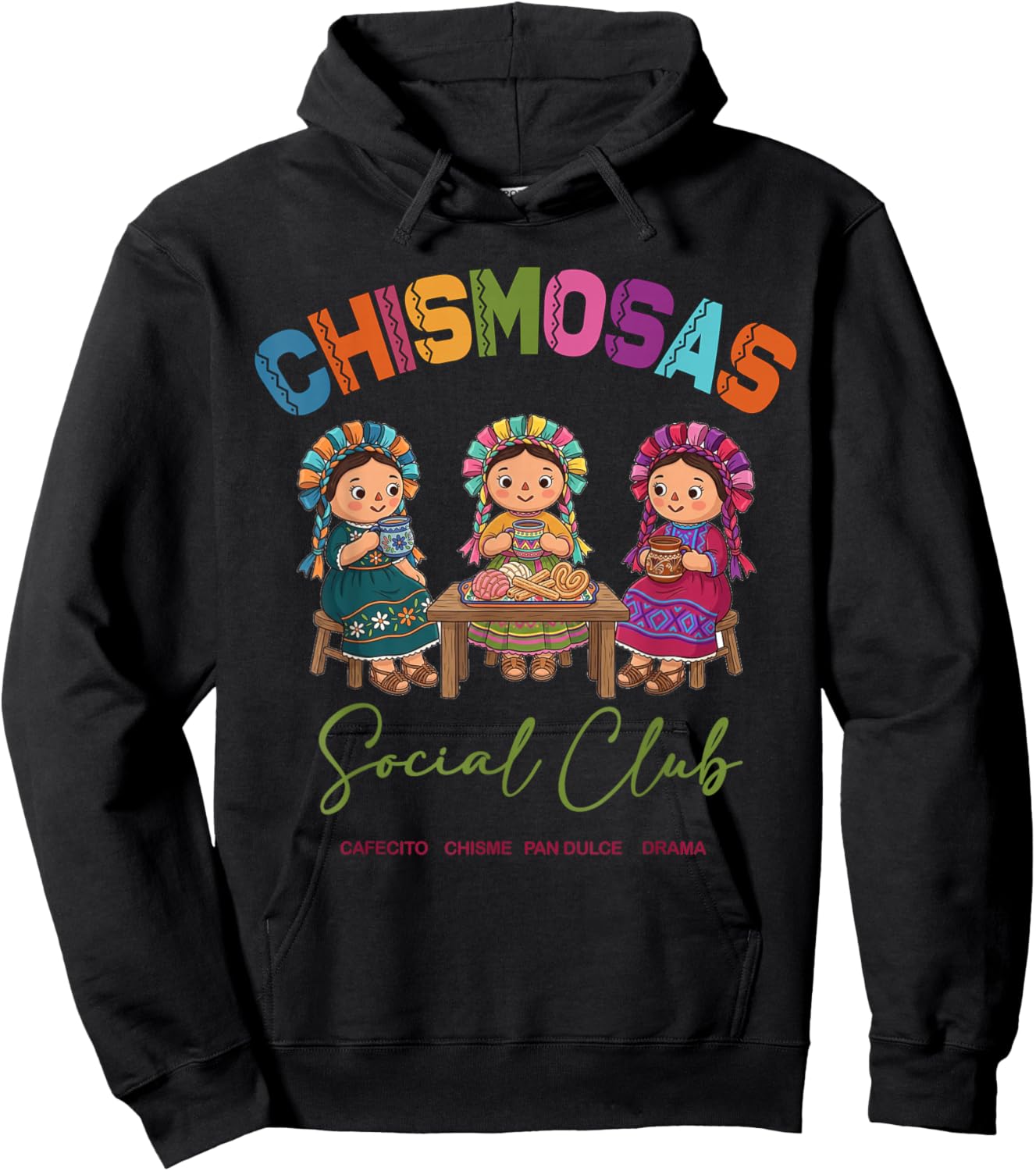 Chismosa's Club Social Funny Latina Spanish Hoodie - Hoodie | Black