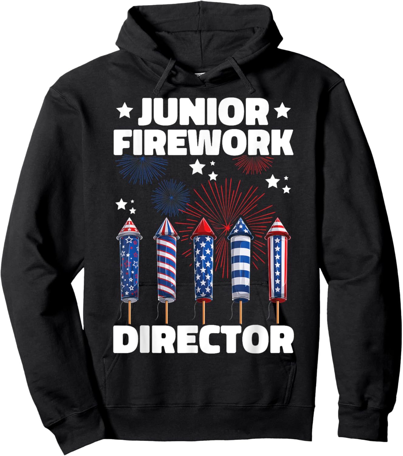 Junior Firework Director Kids American 4th Of July Hoodie - Hoodie | Black