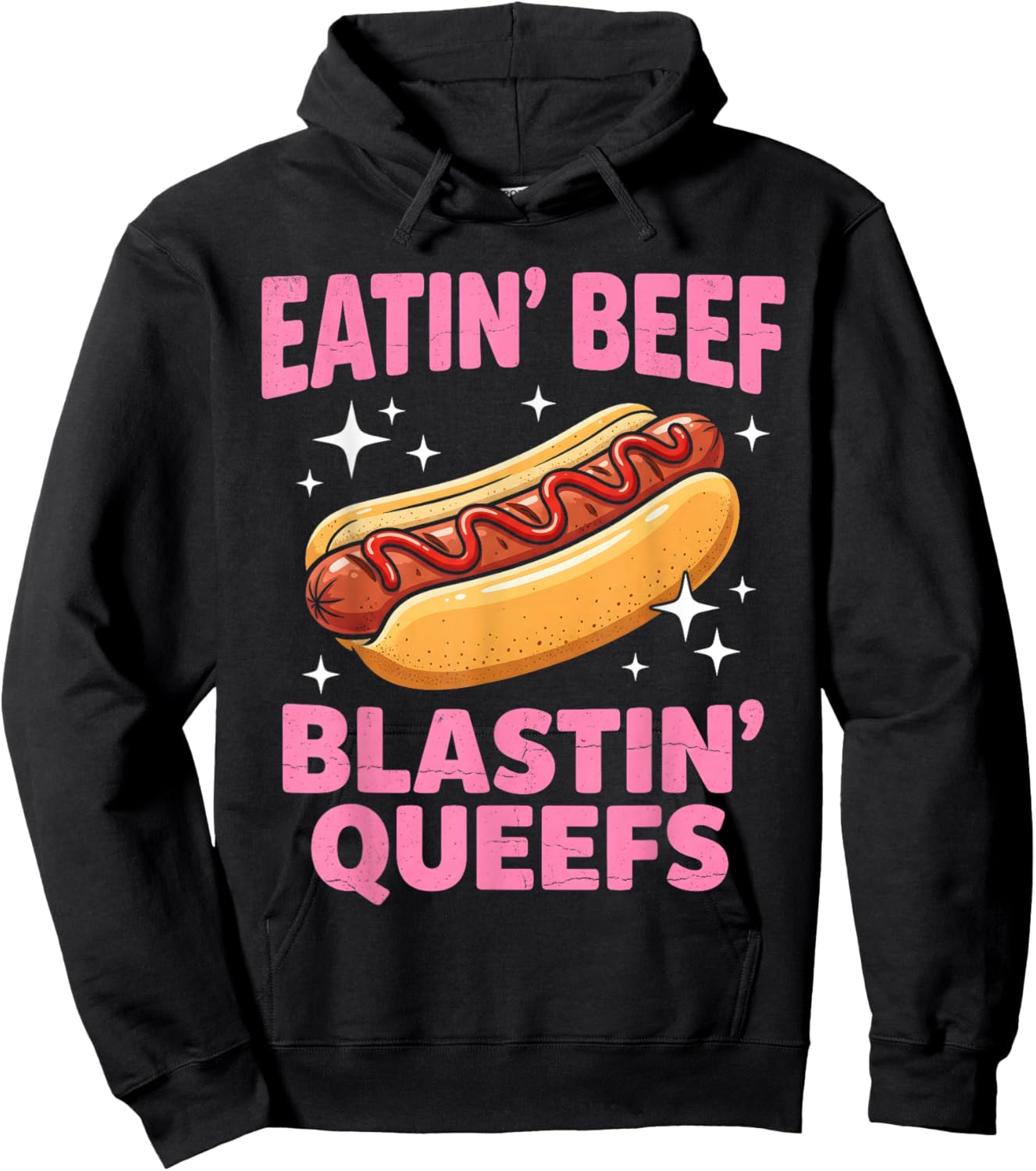 Eatin' Beef Blastin' Queefs Funny Embarrassing Hoodie - Hoodie | Black