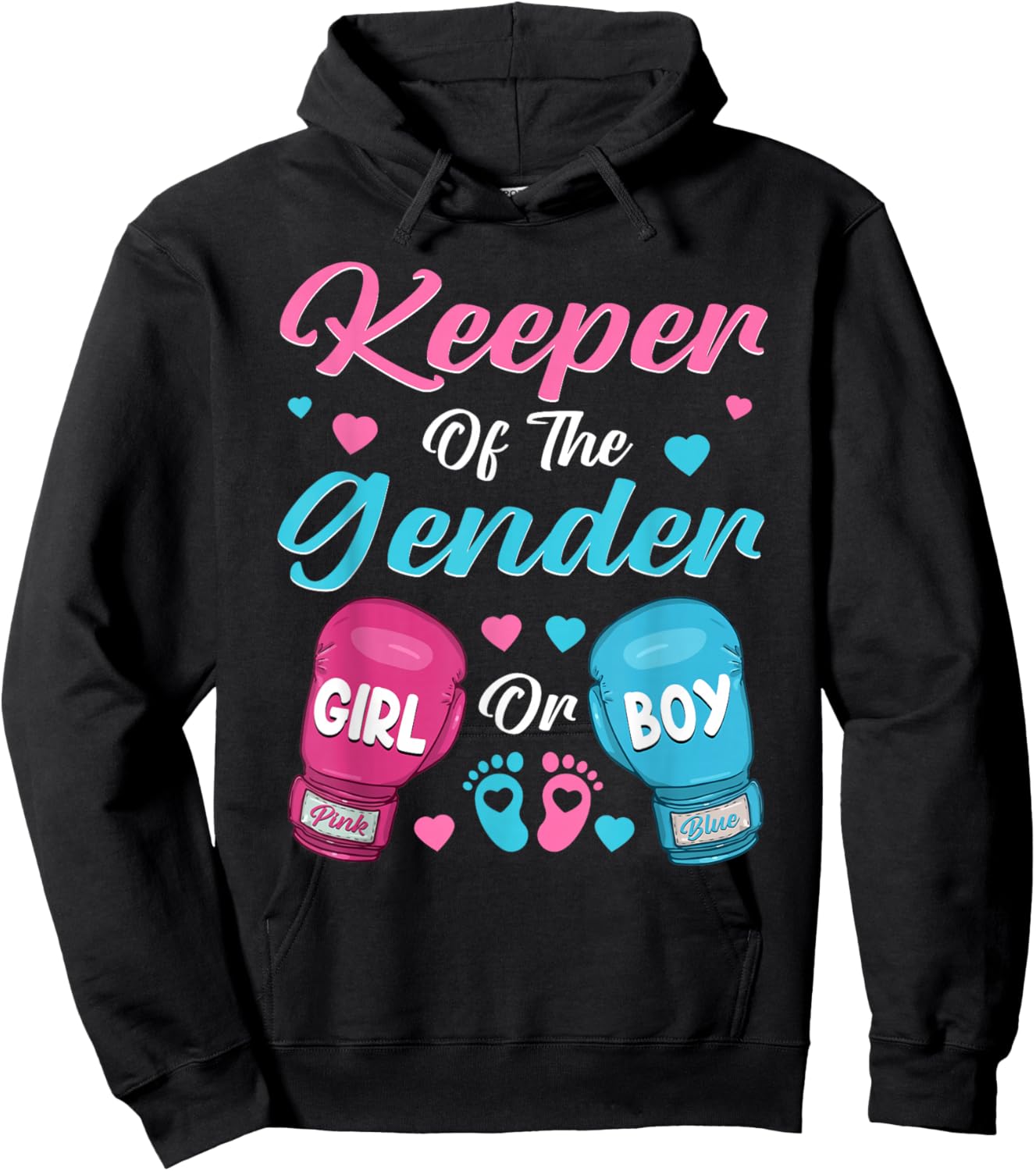 Keeper Of Gender Boxing Gender Reveal Family Party Hoodie - Hoodie | Black