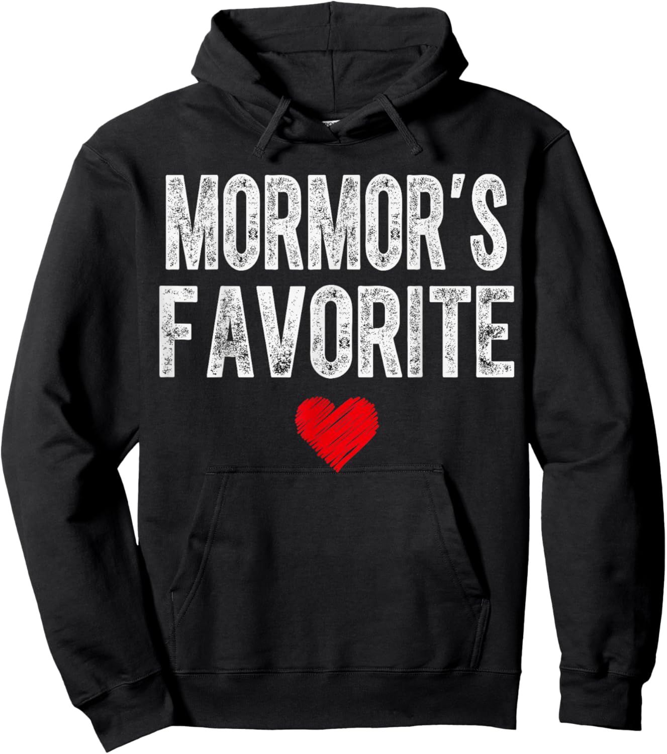 MORMOR’S Favorite Heart Graphic for Mothers Day Grandchild Hoodie - Hoodie | Black