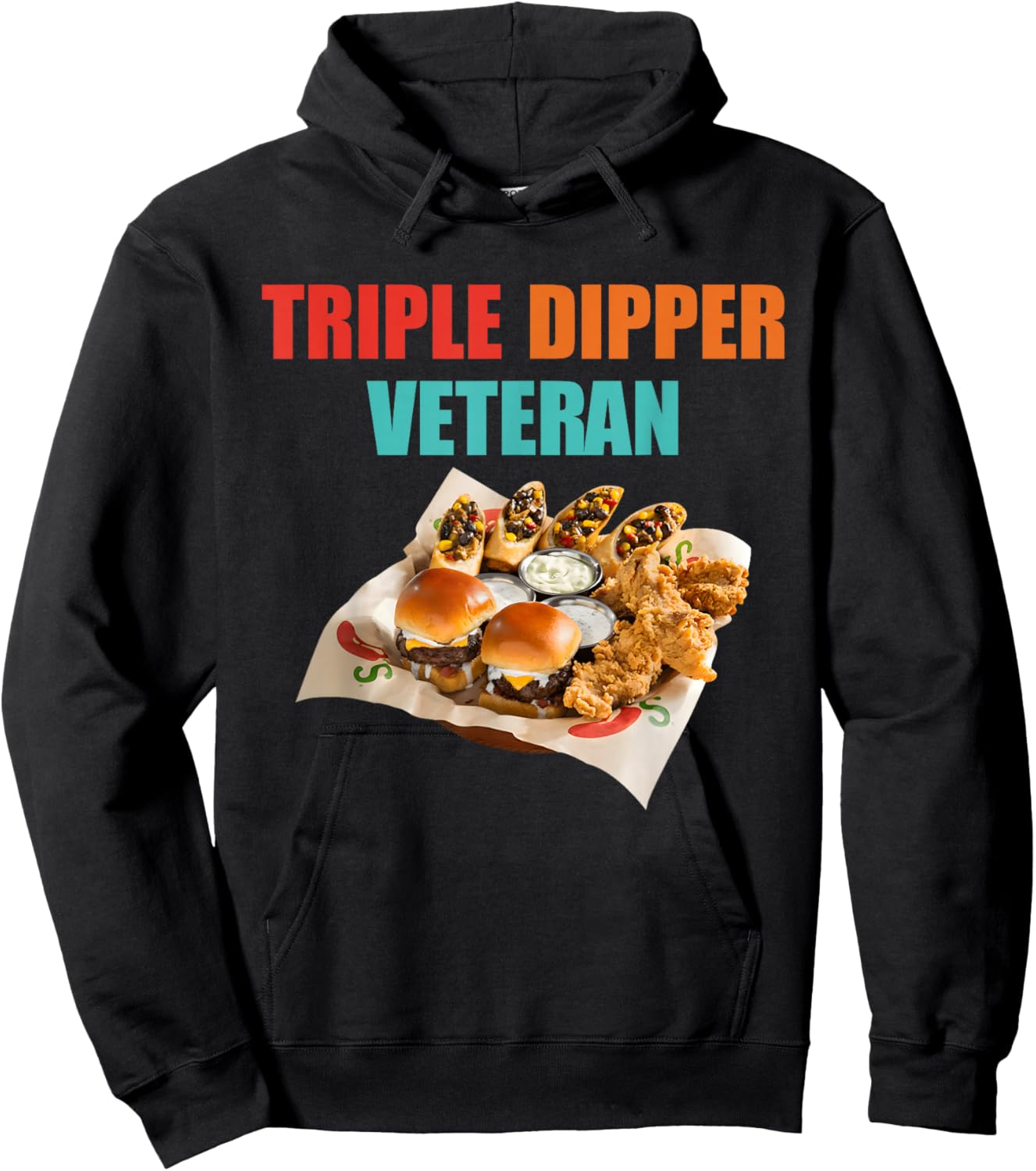 Triple Dipper Veteran Funny Hoodie - Hoodie | Black