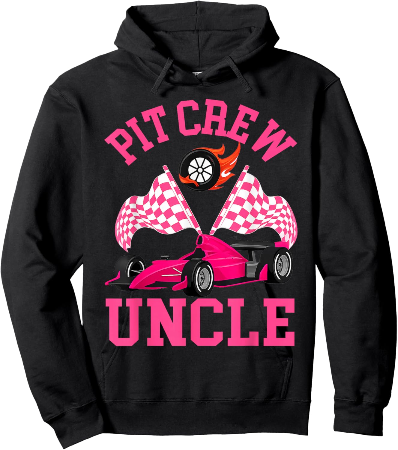 Race Car Birthday Party Racing Family Uncle Pit Crew Hoodie - Hoodie | Black